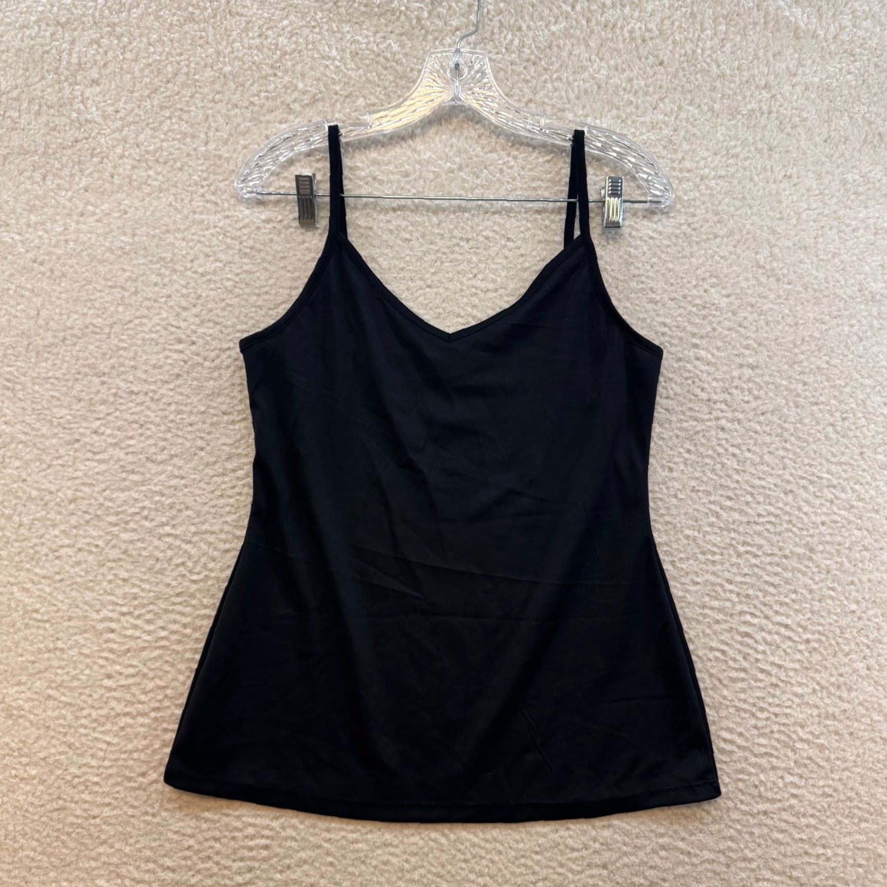 Vintage VINTAGE INC International Concepts Camisole Tank Top XL Black Slinky Stretch Basic Minimalist Fairy Shirt Womens Size XL / US 12-14 / IT 48-50 - 2 Thumbnail