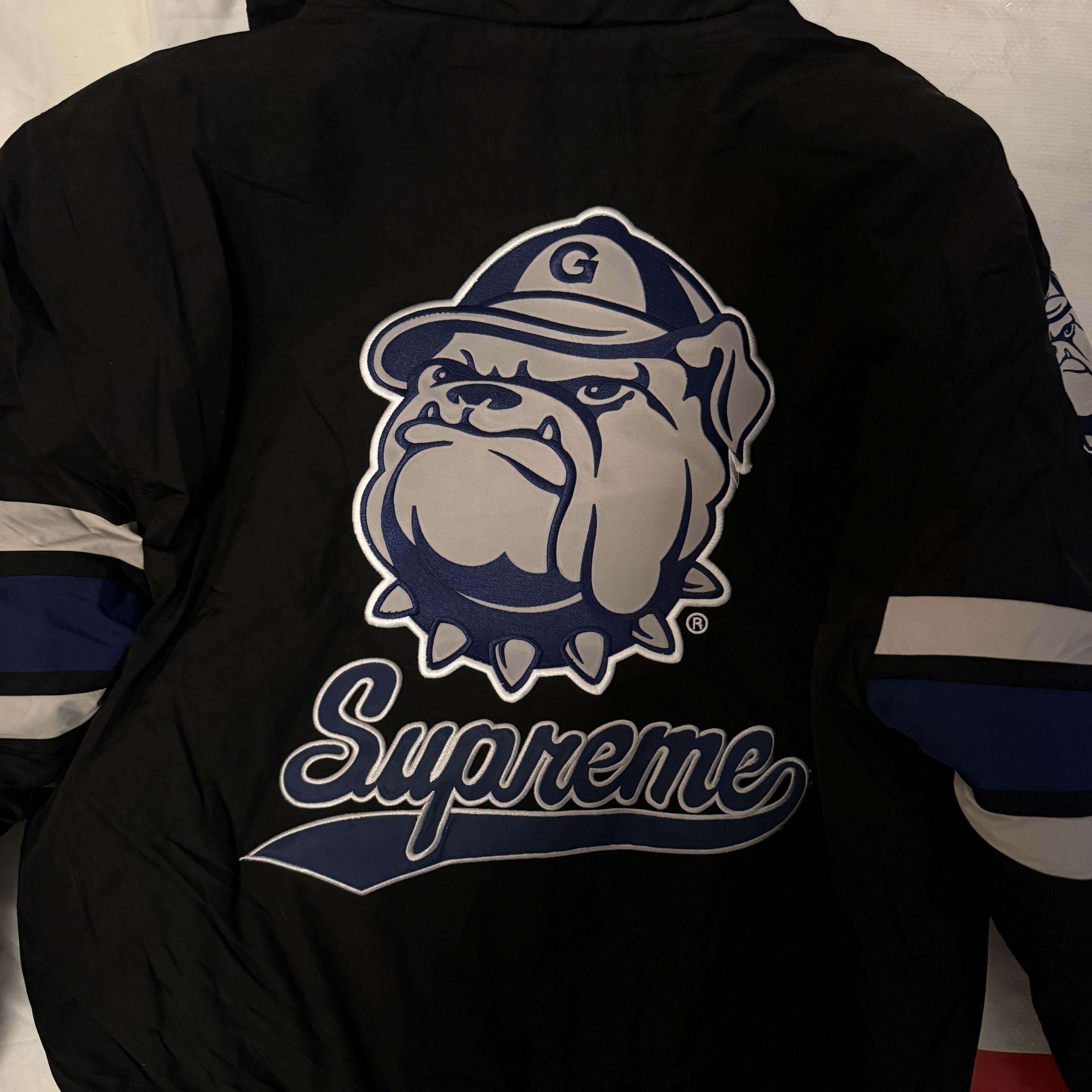 Mitchell & Ness × Supreme Supreme®/Mitchell & Ness NCAA Hooded Stadium Jacket Size US L / EU 52-54 / 3 - 13 Thumbnail