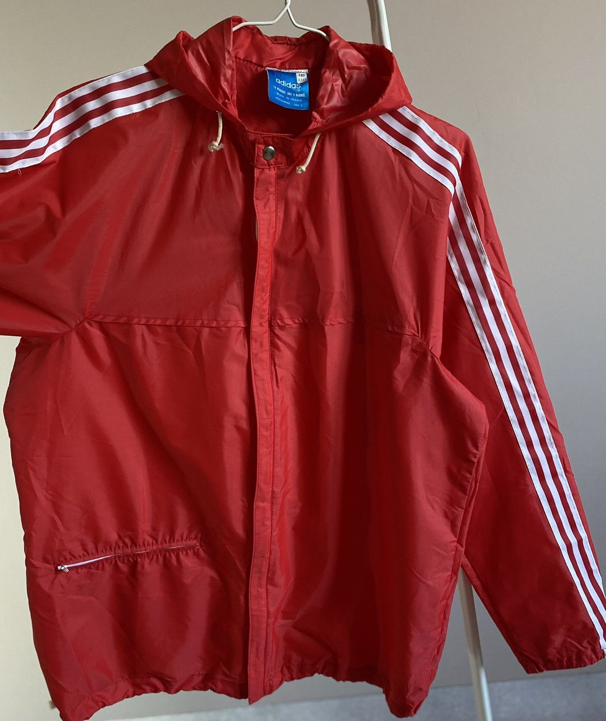 Adidas 70s Vintage Adidas Windbreaker Made France Rain Jacket Coat Size US L / EU 52-54 / 3 - 3 Thumbnail