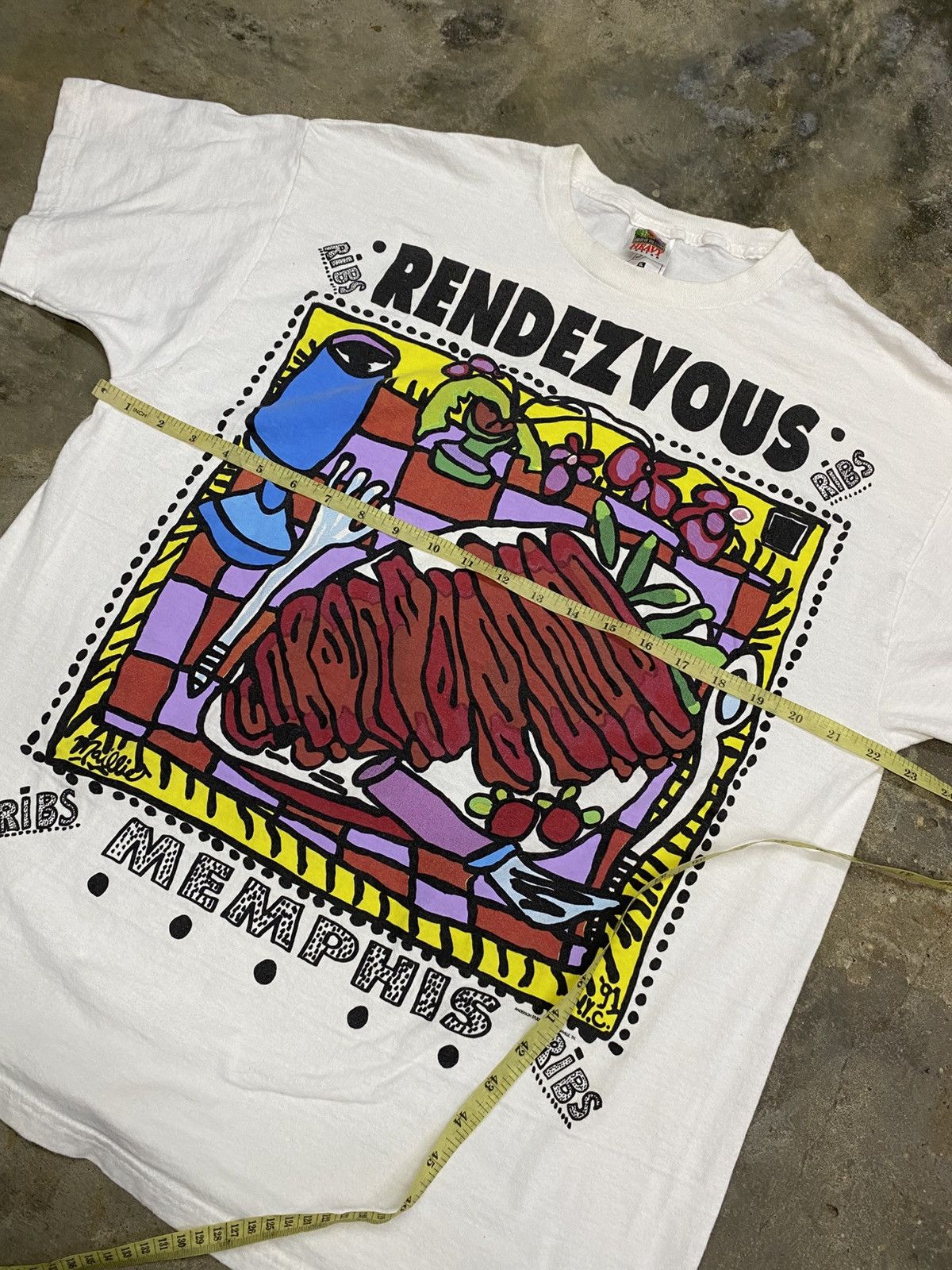Designer × Vintage 💥RENDEZVOUZ crazy art tshirt Size US XL / EU 56 / 4 - 8 Thumbnail