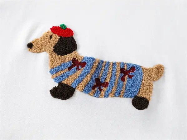 Japanese Brand Yuki Puppy flocking embroidery casual loose cotton tee Size US L / EU 52-54 / 3 - 4 Thumbnail