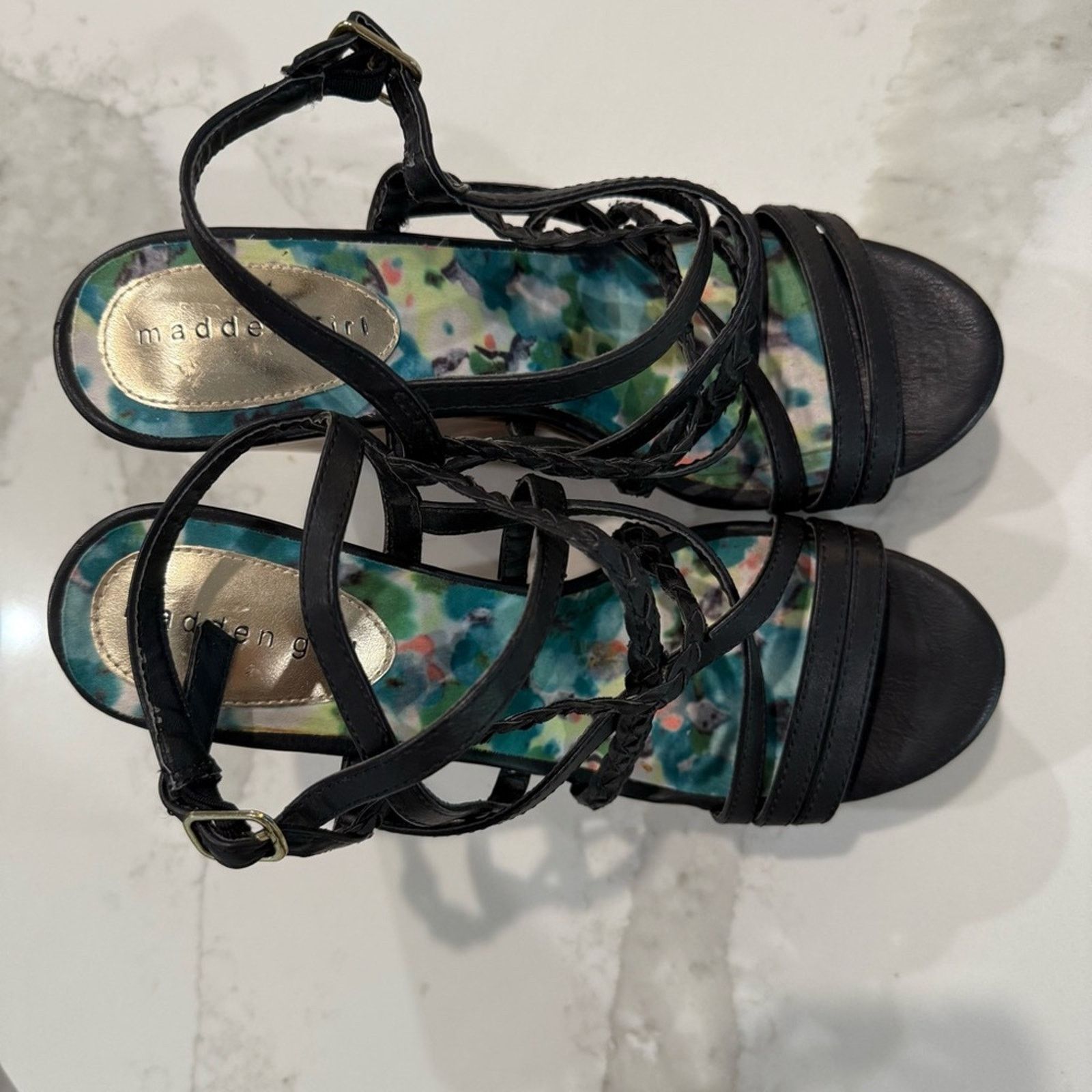 Madden NYC Madden Girl Strappy Platform Cork Wedge Sandals Women's 9M Size US 9 / IT 39 - 5 Thumbnail