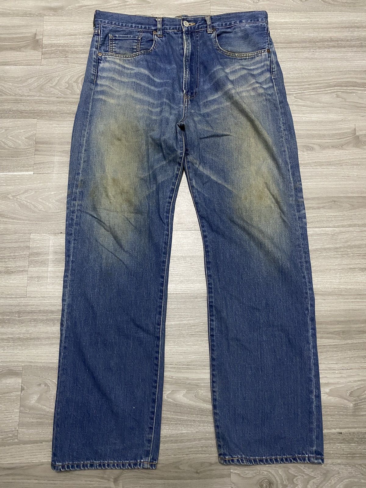 Bape FADED DISTRESSED- RARE BAPESTA STAR DENIM PANTS NIGO ERA Size US 39 - 4 Thumbnail