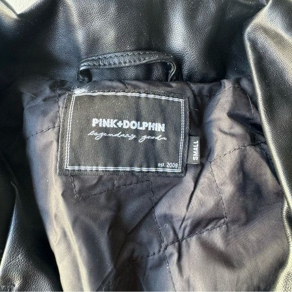 Designer × Pink Dolphin NWT PINK DOLPHIN BLACK LEATHER JACKET SZ SMALL S Size US S / EU 44-46 / 1 - 5 Thumbnail