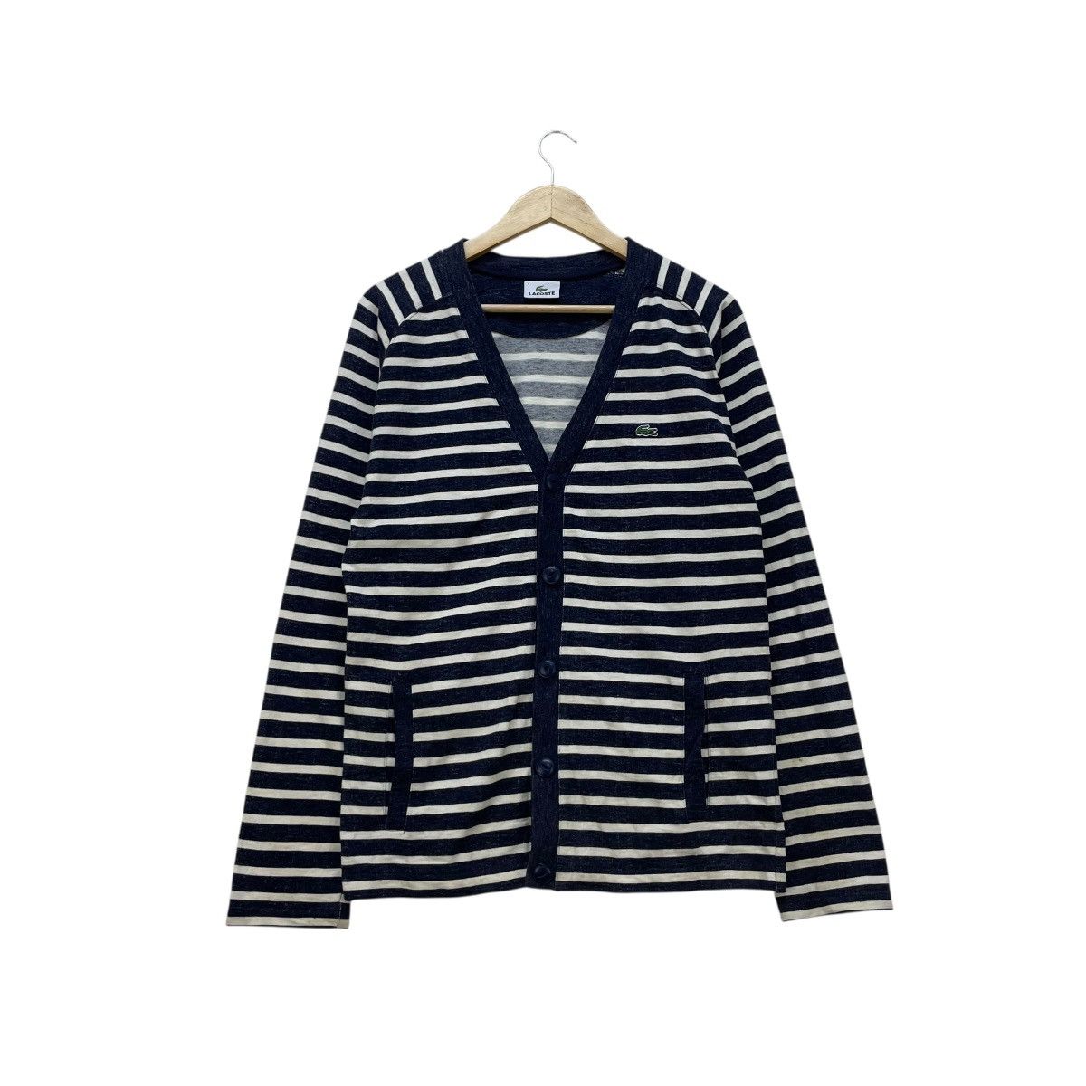 Lacoste 💥Vintage Lacoste Stripe Eye Button Cardigan Jacket Size US M / EU 48-50 / 2 - 1 Thumbnail