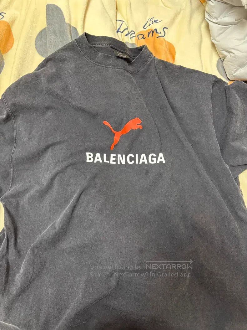 Balenciaga Balenciaga Puma Washed Distressed Short Sleeve Size US M / EU 48-50 / 2 - 1 Thumbnail