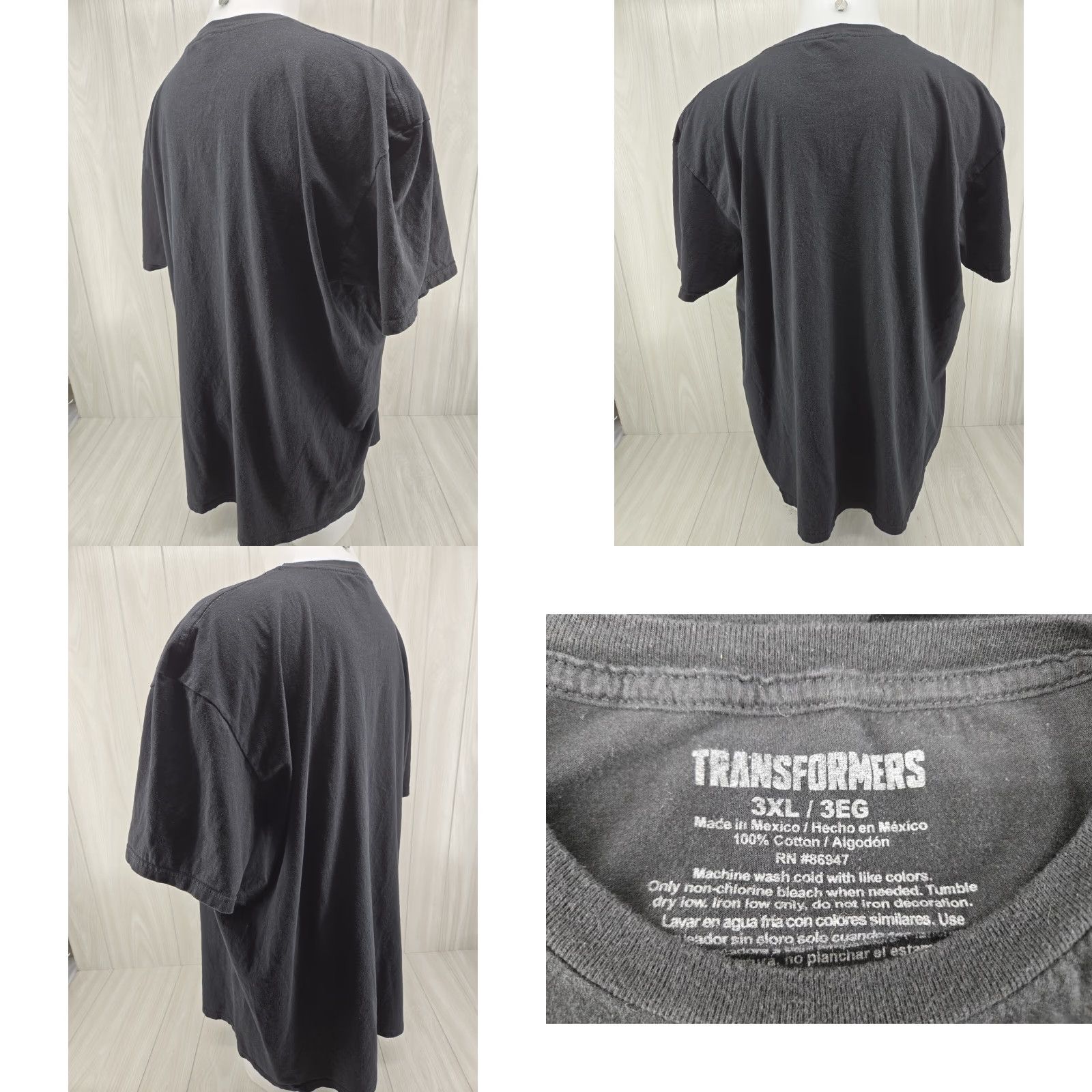 Vintage Transformers Black Mens T-Shirt Short Sleeve Size 3XL Optimus Prime Classi c Logo Print Vintage? No Size US XXL / EU 58 / 5 - 8 Thumbnail