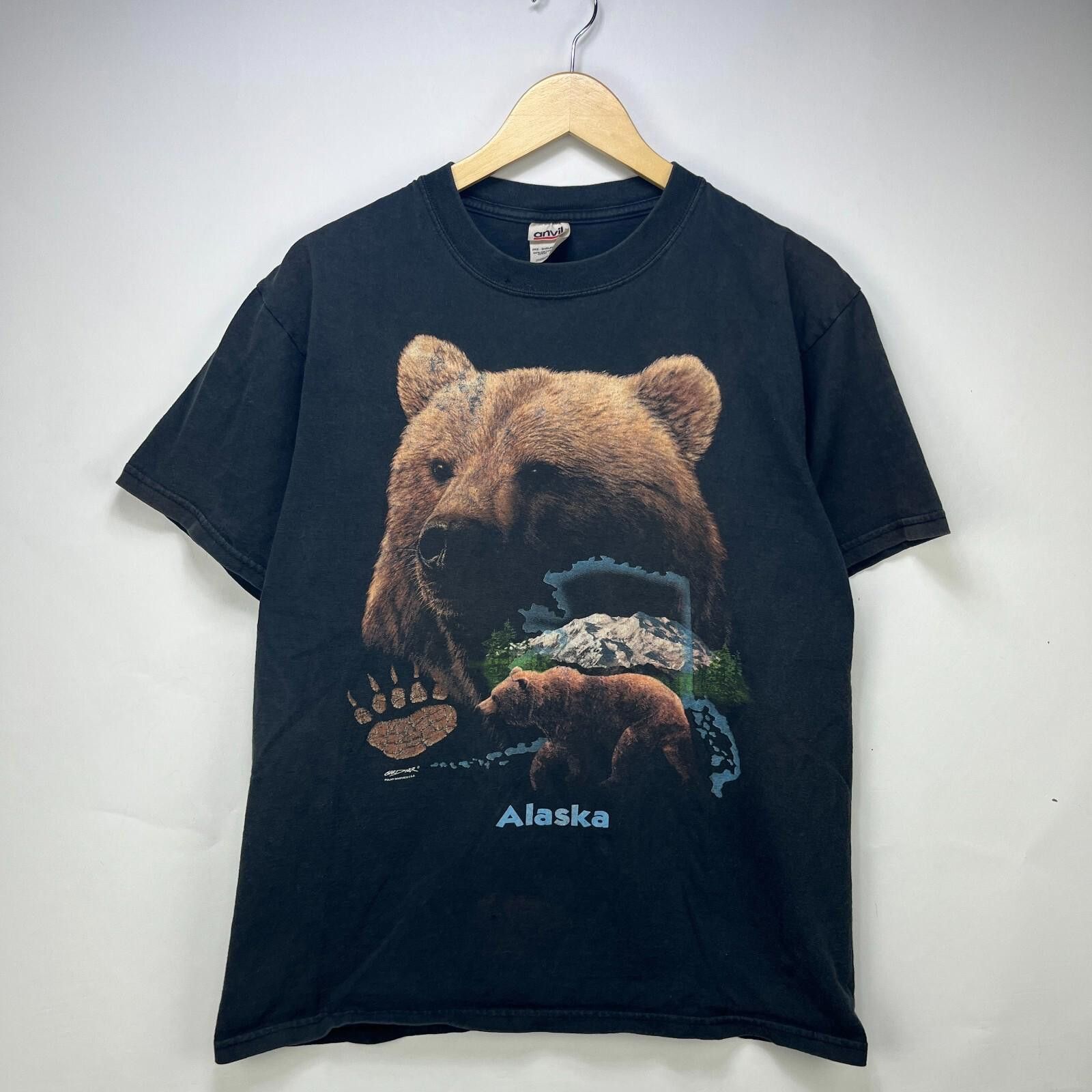 Vintage Vintage 90s Grizzly Bear Alaska Nature Animal T Shirt Large Size US L / EU 52-54 / 3 - 1 Thumbnail