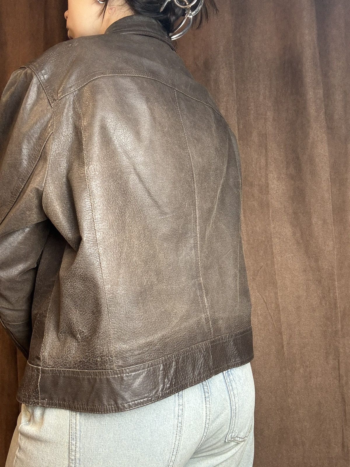 Vintage Vintage brown leather jacket Wallace sacks y2k coat Size US S / EU 44-46 / 1 - 3 Thumbnail