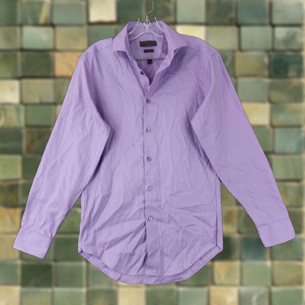 Calvin Klein VINTAGE Calvin Klein Shirt Mens Purple Slim Fit Long Sleeve Button-Up Size 32 Size US XS / EU 42 / 0 - 1 Thumbnail