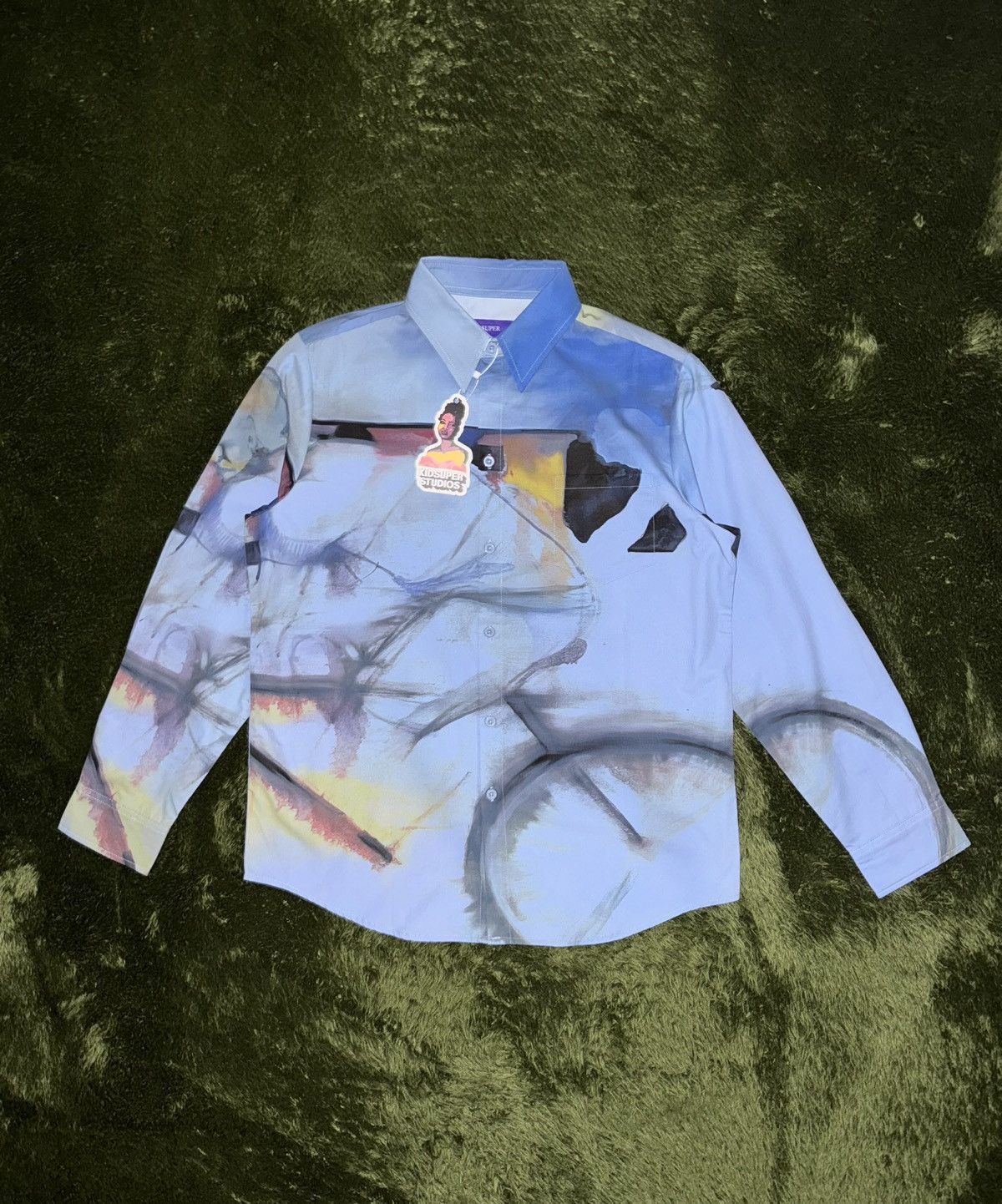 KidSuper [M] KIDSUPER studio Portrait Printed Cotton Shirt Blue Size US M / EU 48-50 / 2 - 1 Thumbnail