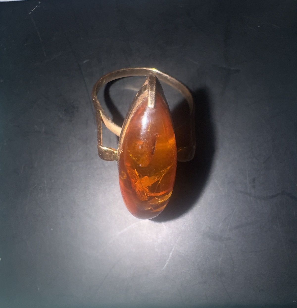 Other Beautiful USSR 583 Gold amber ring Size ONE SIZE - 2 Thumbnail