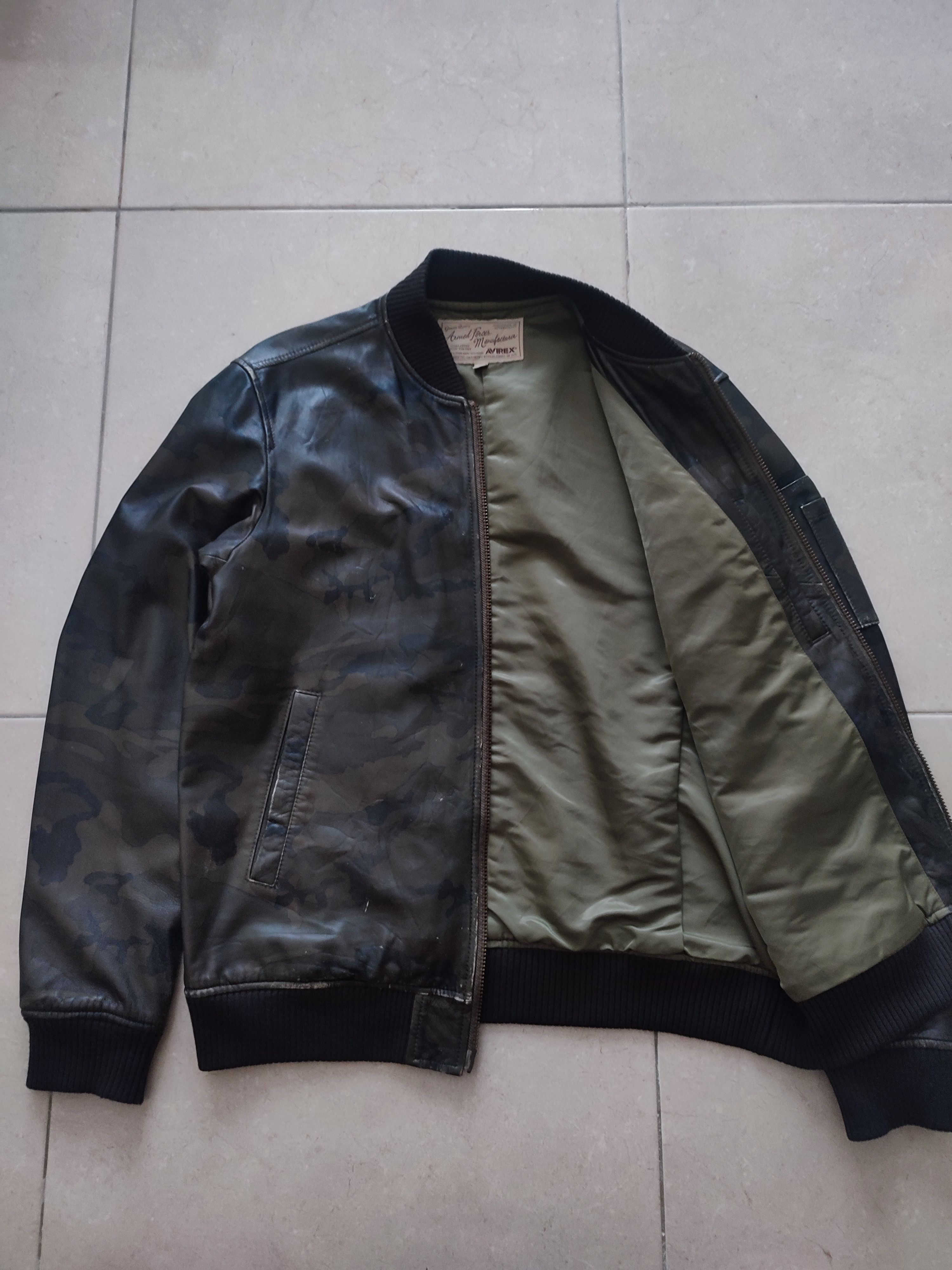 Avirex 🔥STEALS🔥Very Rare Avirex Lamb Skin Camo MA-1 Bomber Jacket Size US XL / EU 56 / 4 - 5 Thumbnail