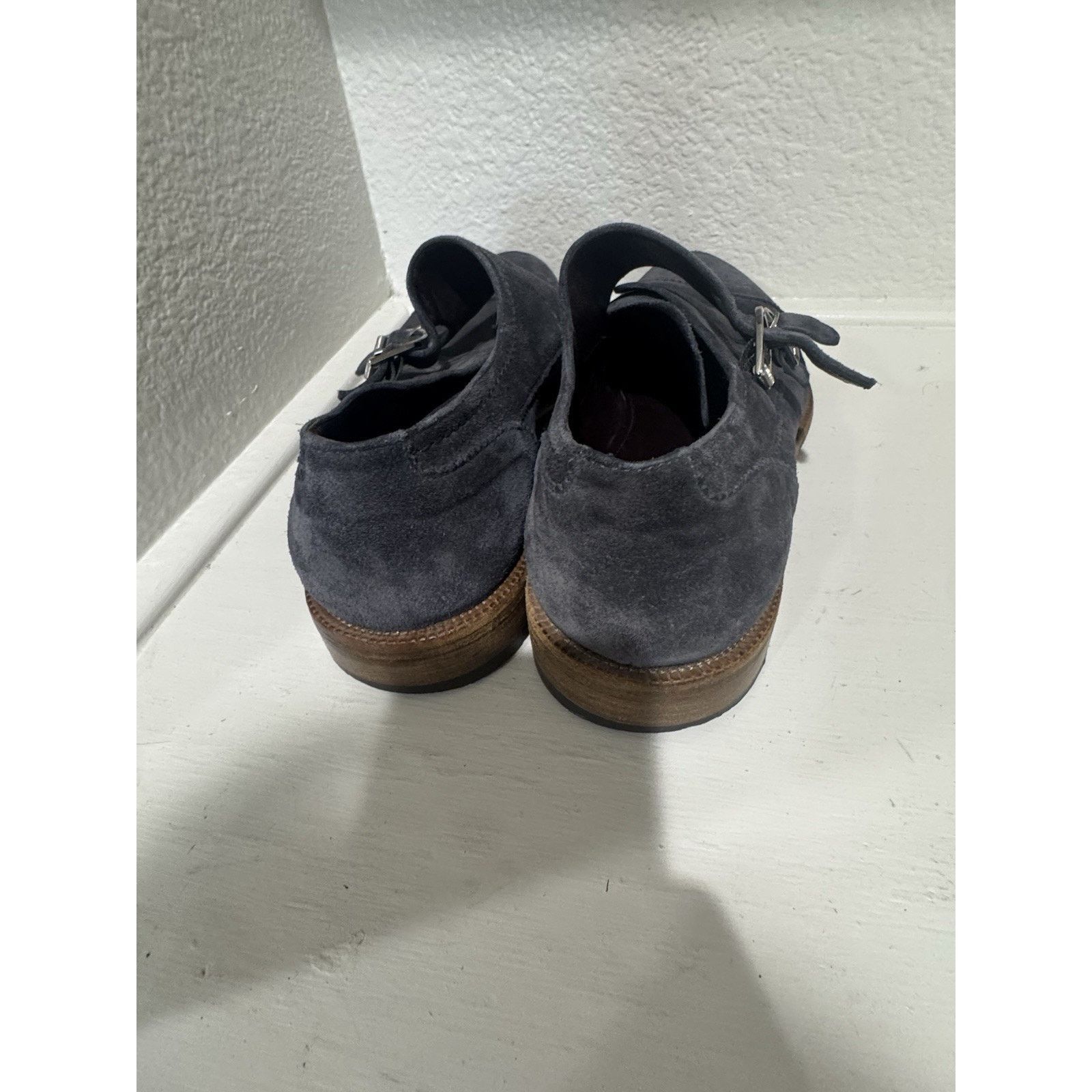 Ermenegildo Zegna Ermenegildo Zegna Charcoal Gray Suede Monk Strap Loafer sz9 Size US 9 / EU 42 - 7 Thumbnail