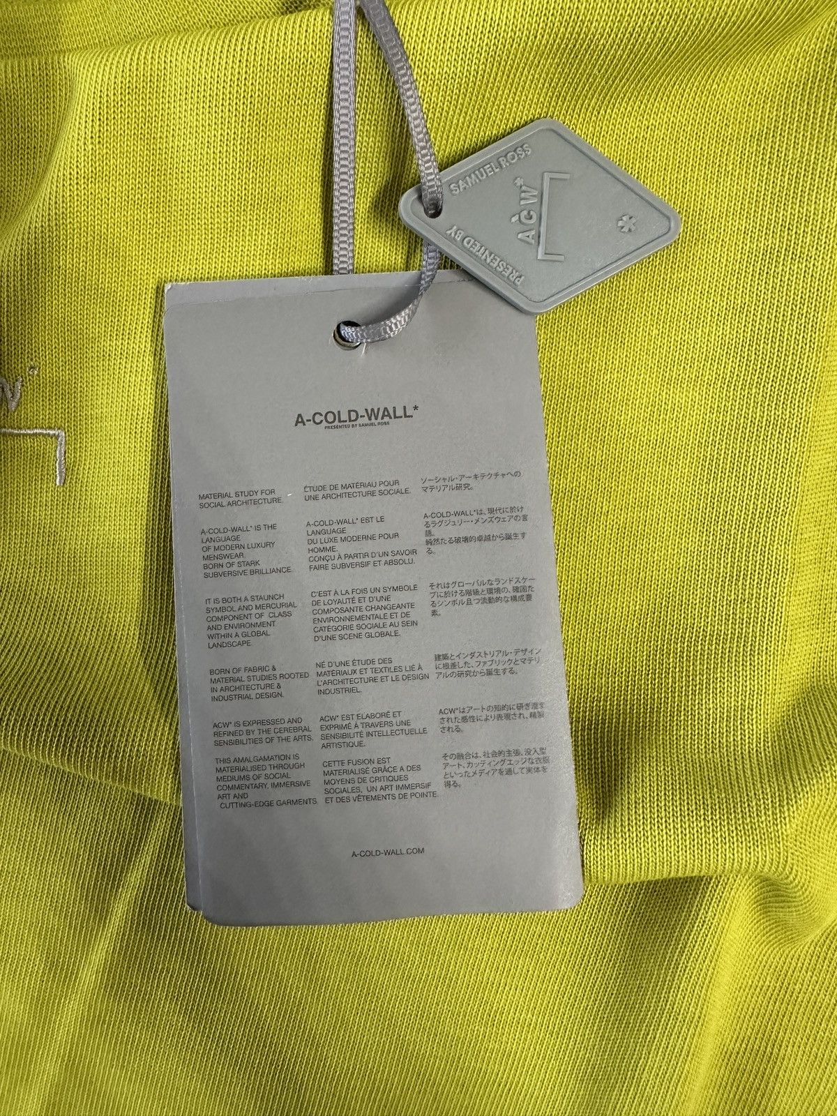 A Cold Wall T-shirt Bright Yellow - Men’s Small