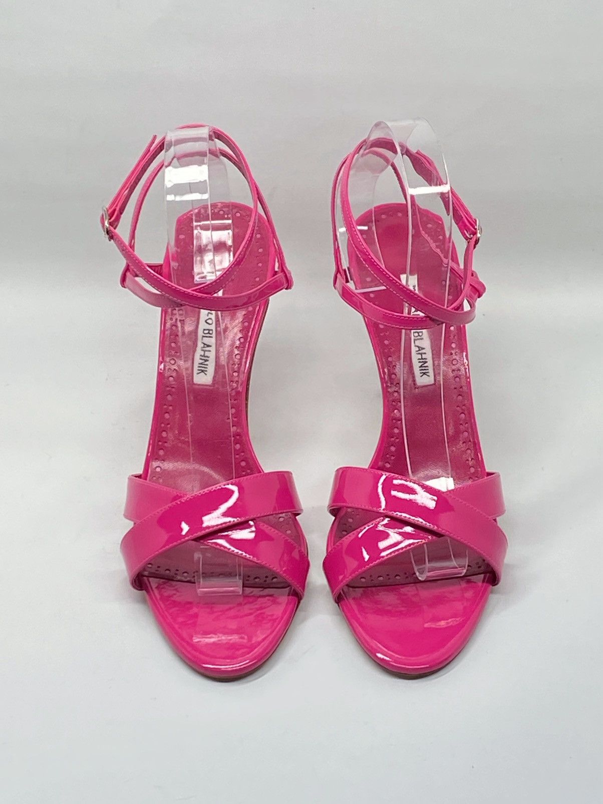 Manolo Blahnik Manolo Blahnik Patent Leather Ankle-Wrap Sandals size 41 Size US 11 / IT 41 - 3 Thumbnail
