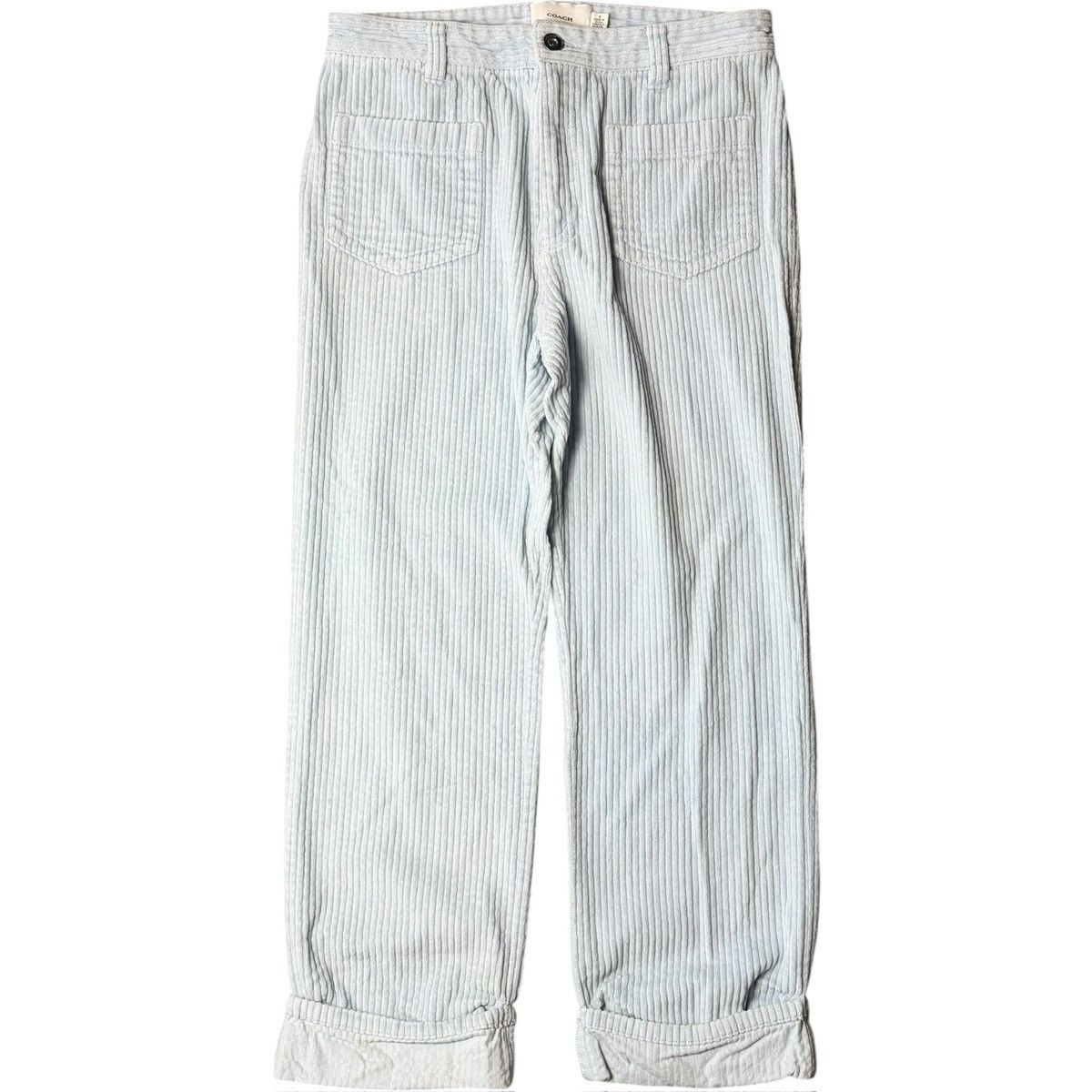 Coach Coach Ice Blue Corduroy Straight Leg Pants Size 28" / US 6 / IT 42 - 1 Thumbnail