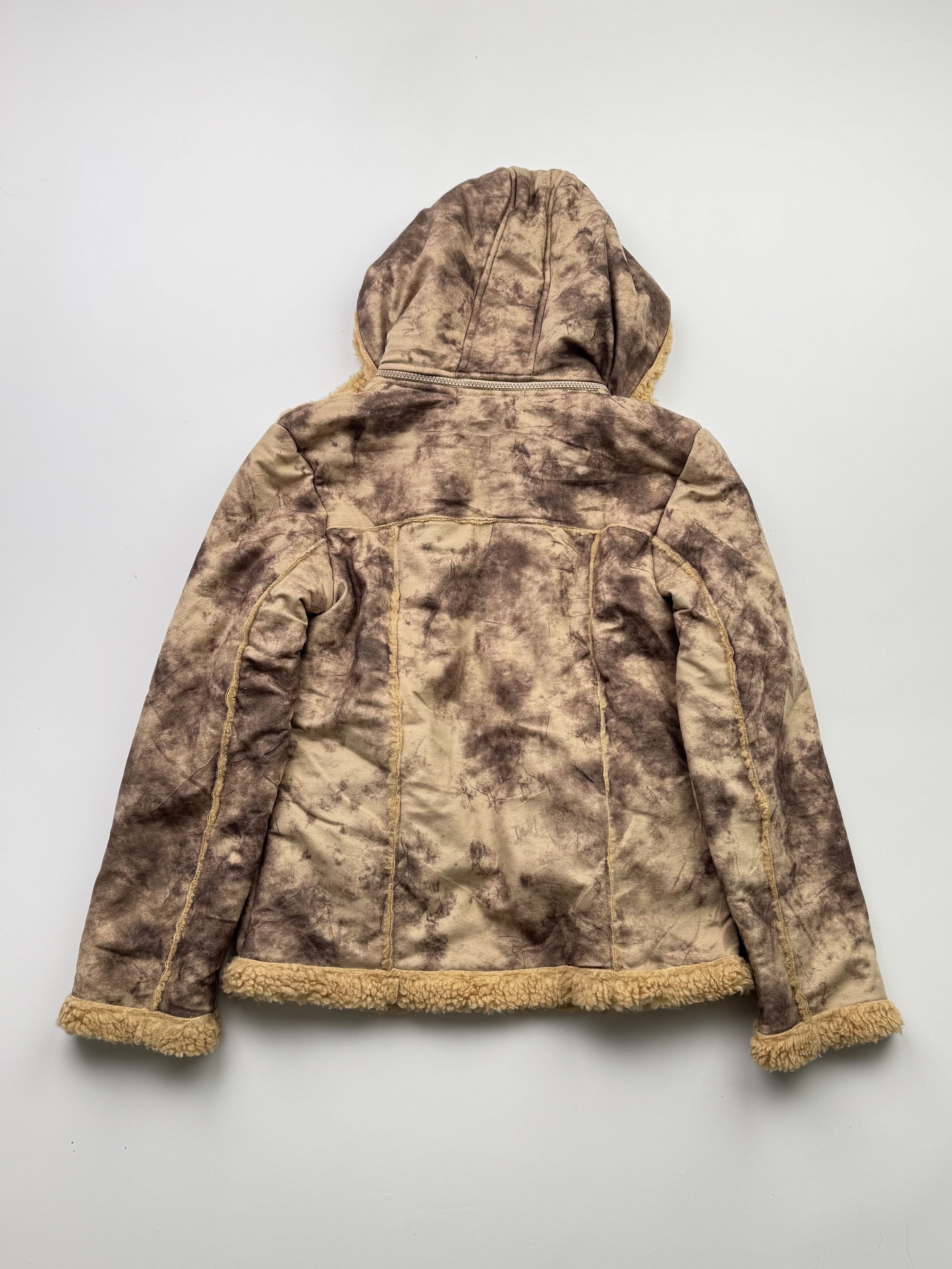 Japanese Brand Vintage Faux Sheepskin Faded Hooded Jacket B388(V48)E2 Size S / US 4 / IT 40 - 8 Thumbnail