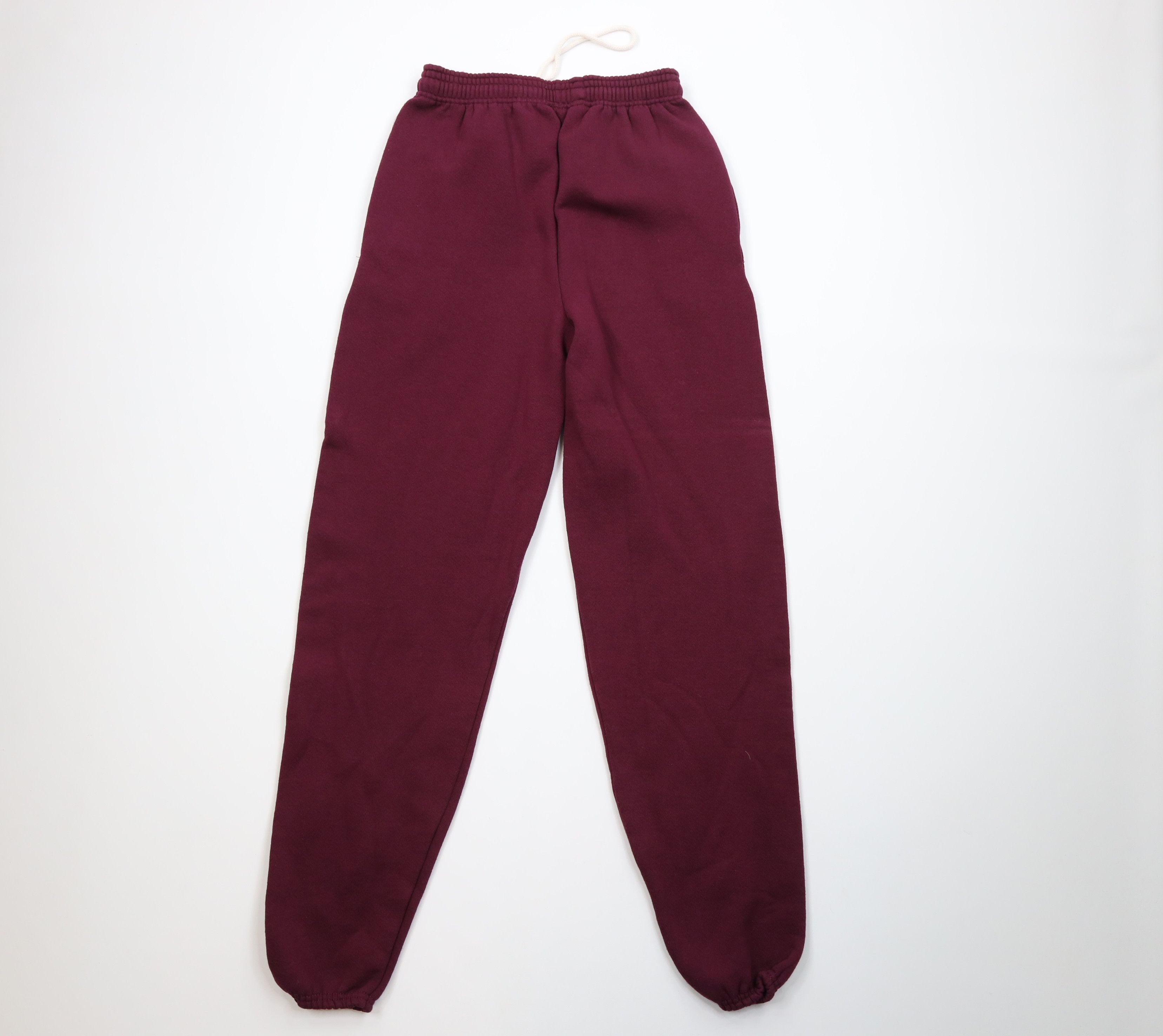 Vintage Vintage 90s Streetwear Heavyweight Sweatpants Joggers Maroon Size US 32 / EU 48 - 8 Thumbnail