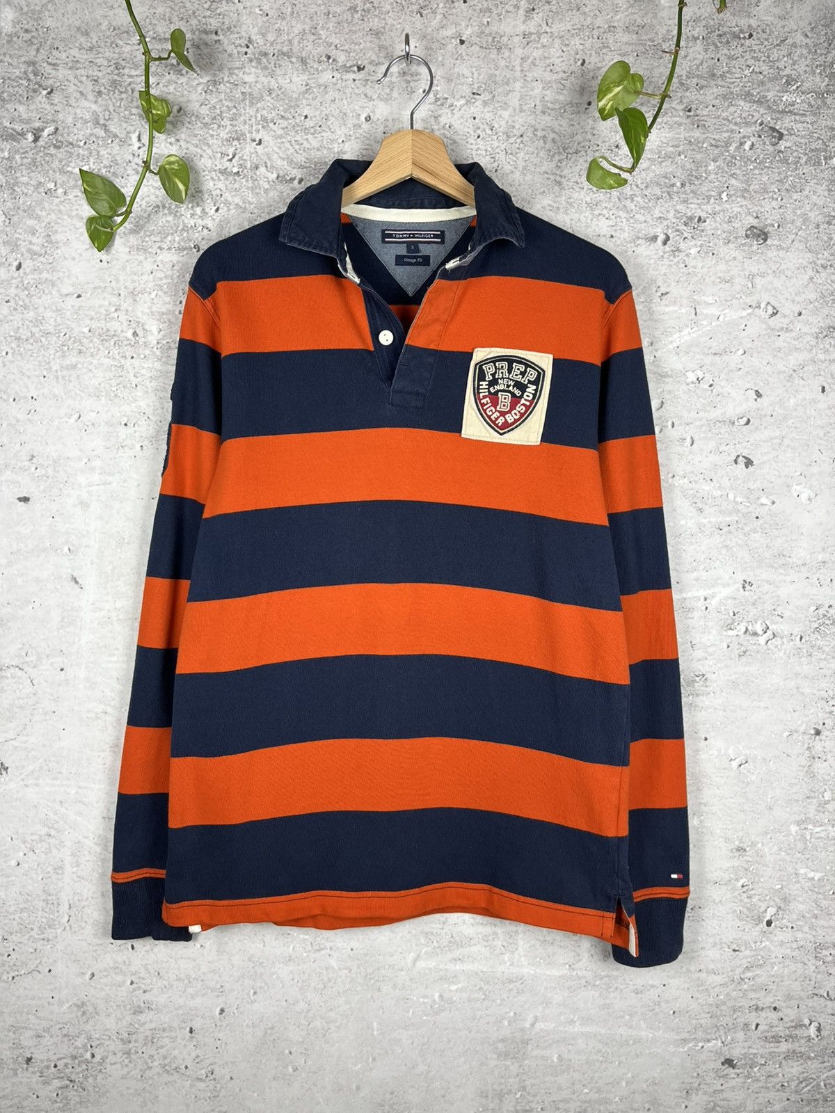 Tommy Hilfiger × Vintage Vintage Tommy Hilfiger Striped Rugby Preppy Shirt Size US S / EU 44-46 / 1 - 1 Thumbnail