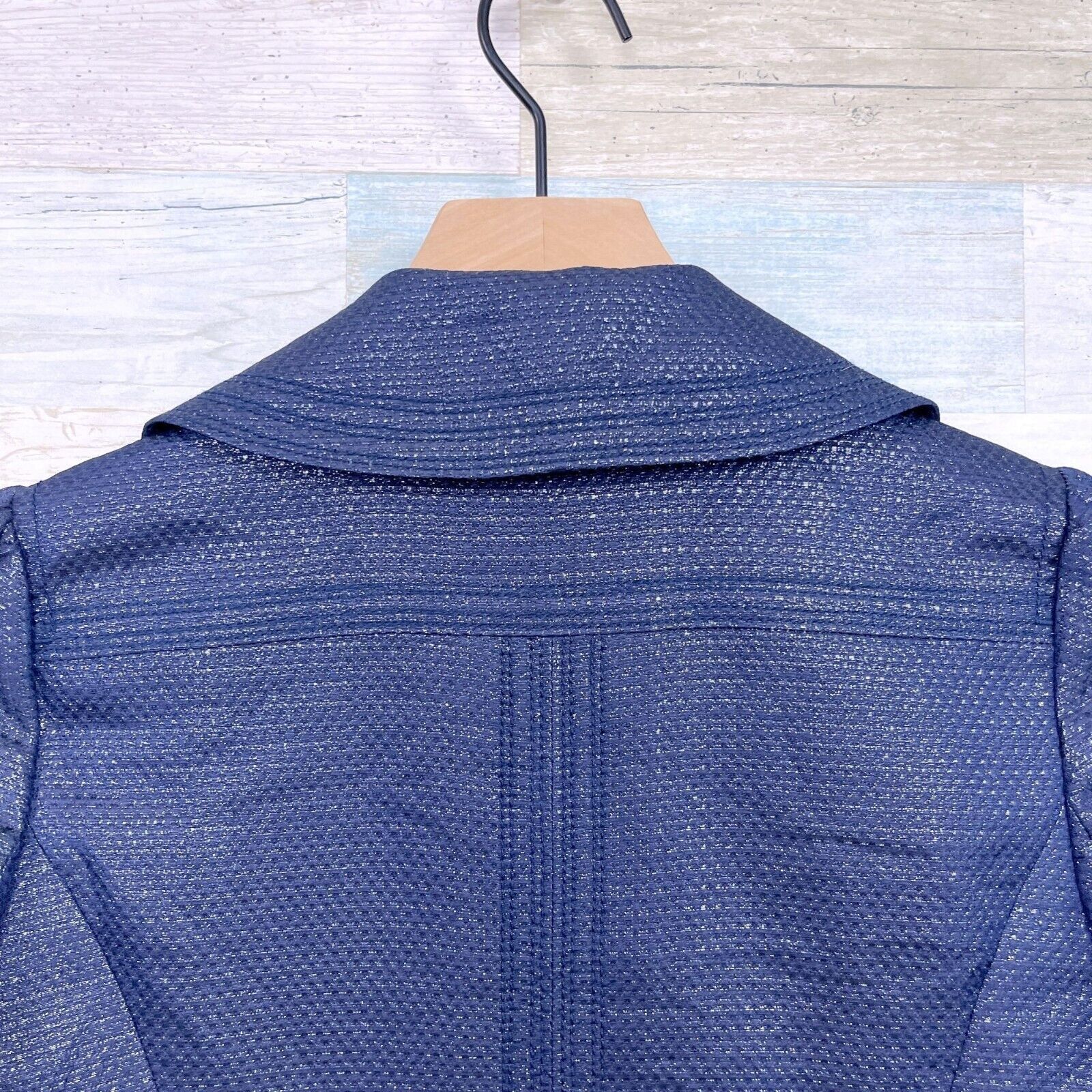 Juicy Couture Juicy Couture Glitter Crop Blazer Blue Wool Silk Pleated 2 Size XS / US 0-2 / IT 36-38 - 4 Thumbnail