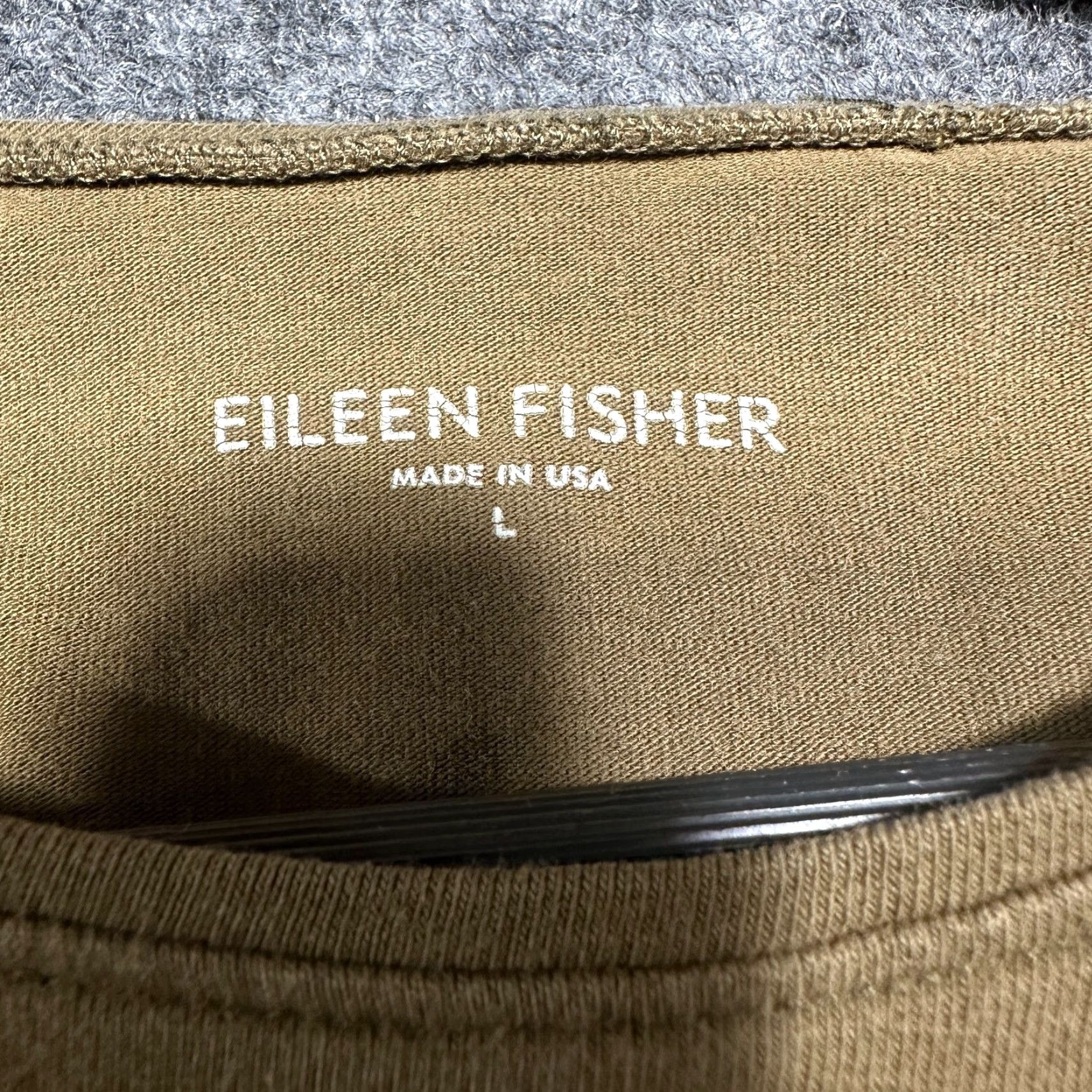 Eileen Fisher Eileen Fisher Top Womens L Olive Green Organic Cotton Stretch Long Sleeve Tee Size L / US 10 / IT 46 - 4 Thumbnail