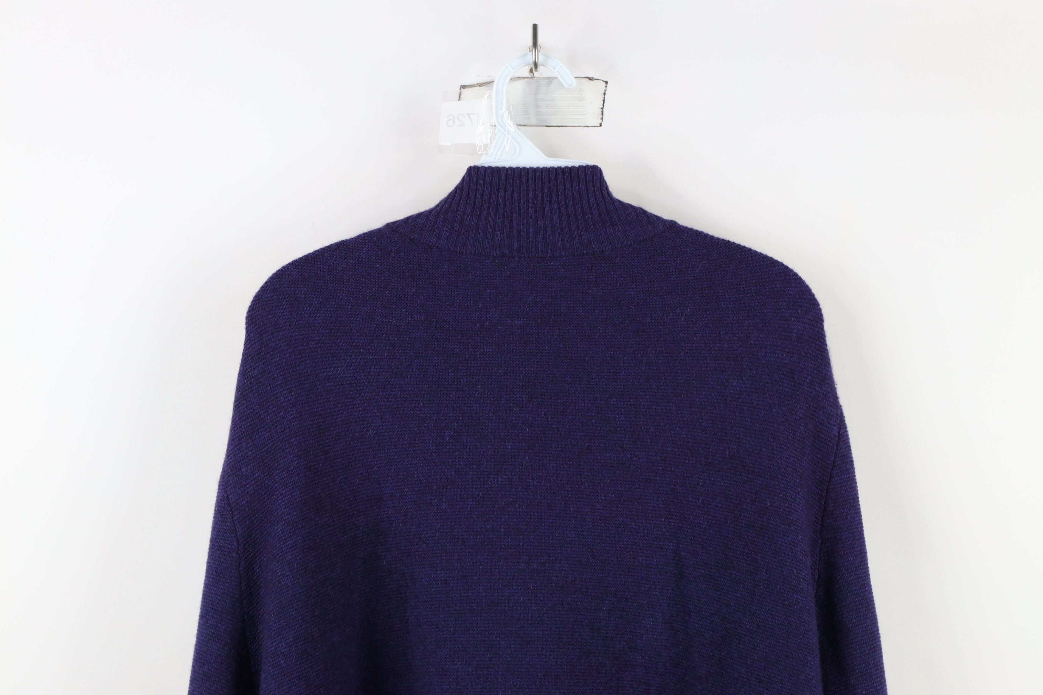 Vintage Kinross Cashmere Blank Cashmere Knit Half Zip Sweater Purple Size US XL / EU 56 / 4 - 12 Thumbnail