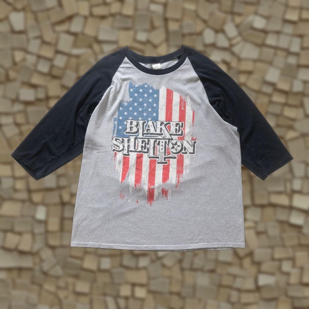 Gildan BLAKE SHELTON Gildan T-Shirt VTG Y2K FLAG Music Tour Rock Baseball Sz XL Mens Black Cotton Crew Neck Short Sleeve 2010-2019 Size US XL / EU 56 / 4 - 1 Thumbnail