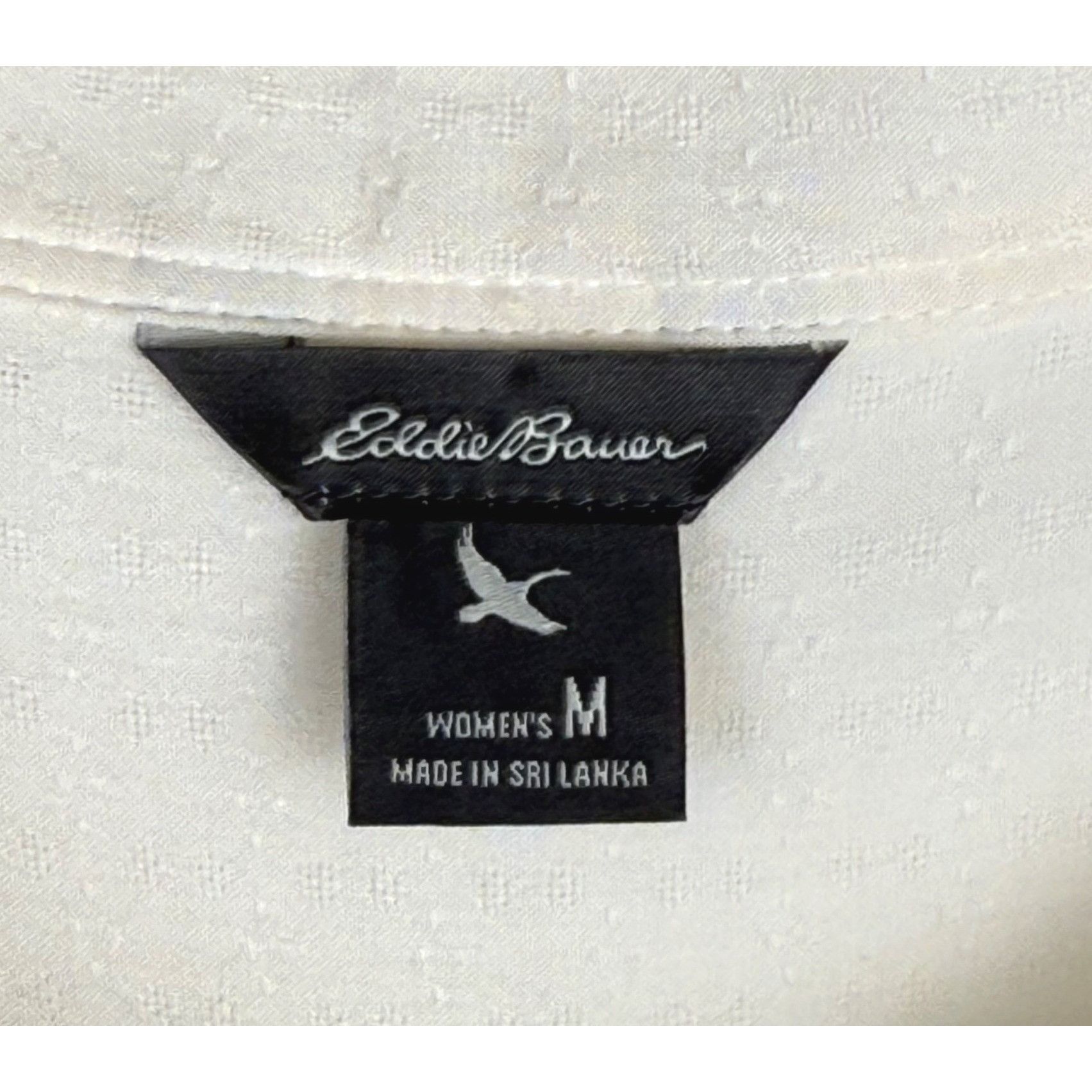 Eddie Bauer Eddie Bauer Women's Textured Ivory Long-Sleeve Blouse Shirt Size M / US 6-8 / IT 42-44 - 2 Thumbnail