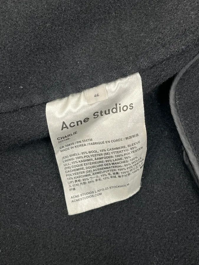 Acne Studios Acne Studios Black Charlie Wool Long Jacket Size S / US 4 / IT 40 - 10 Thumbnail