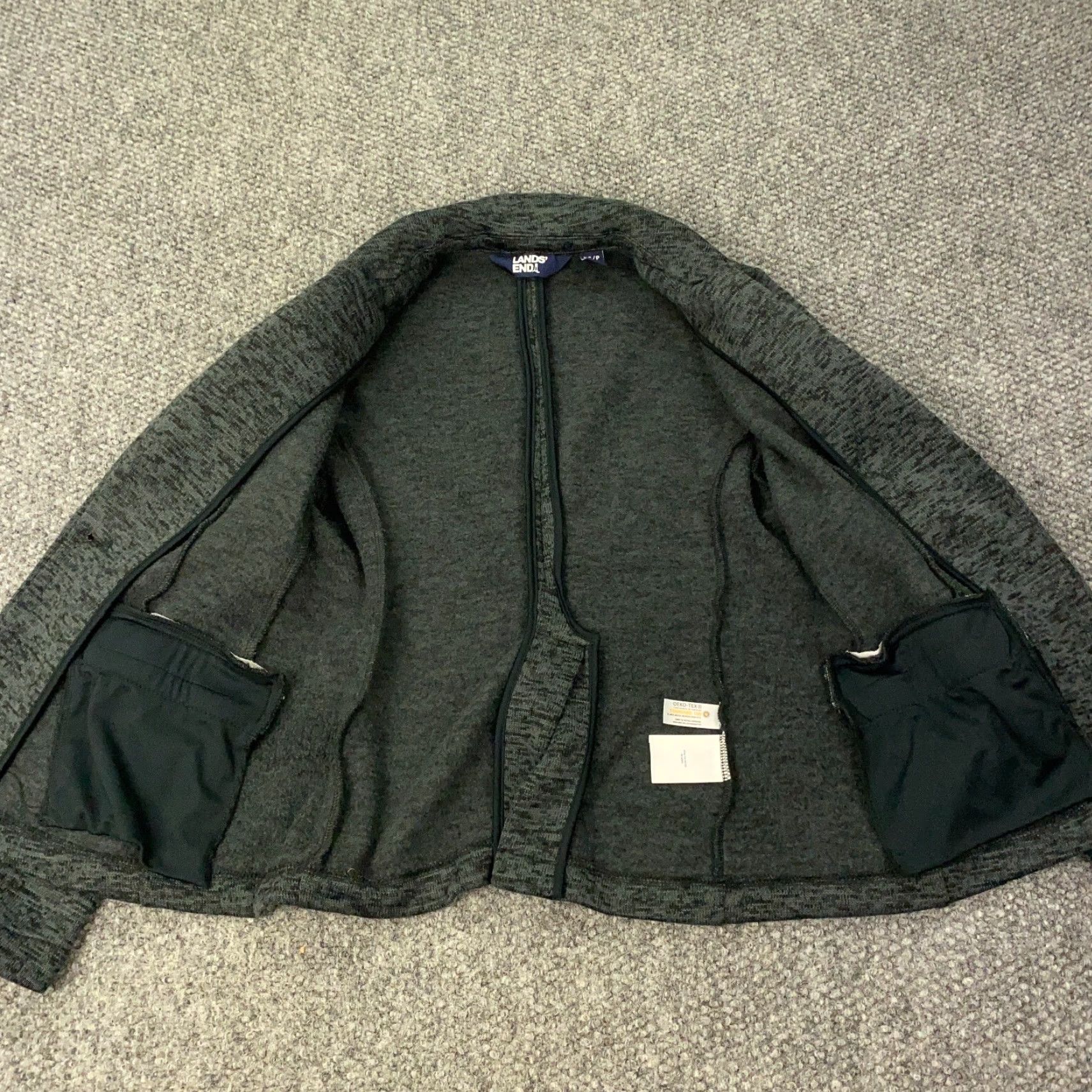 Lands' End Lands End Blazer Jacket Womens XS Gray One Button Casual Soft Shell Sweater Size XS / US 0-2 / IT 36-38 - 5 Thumbnail