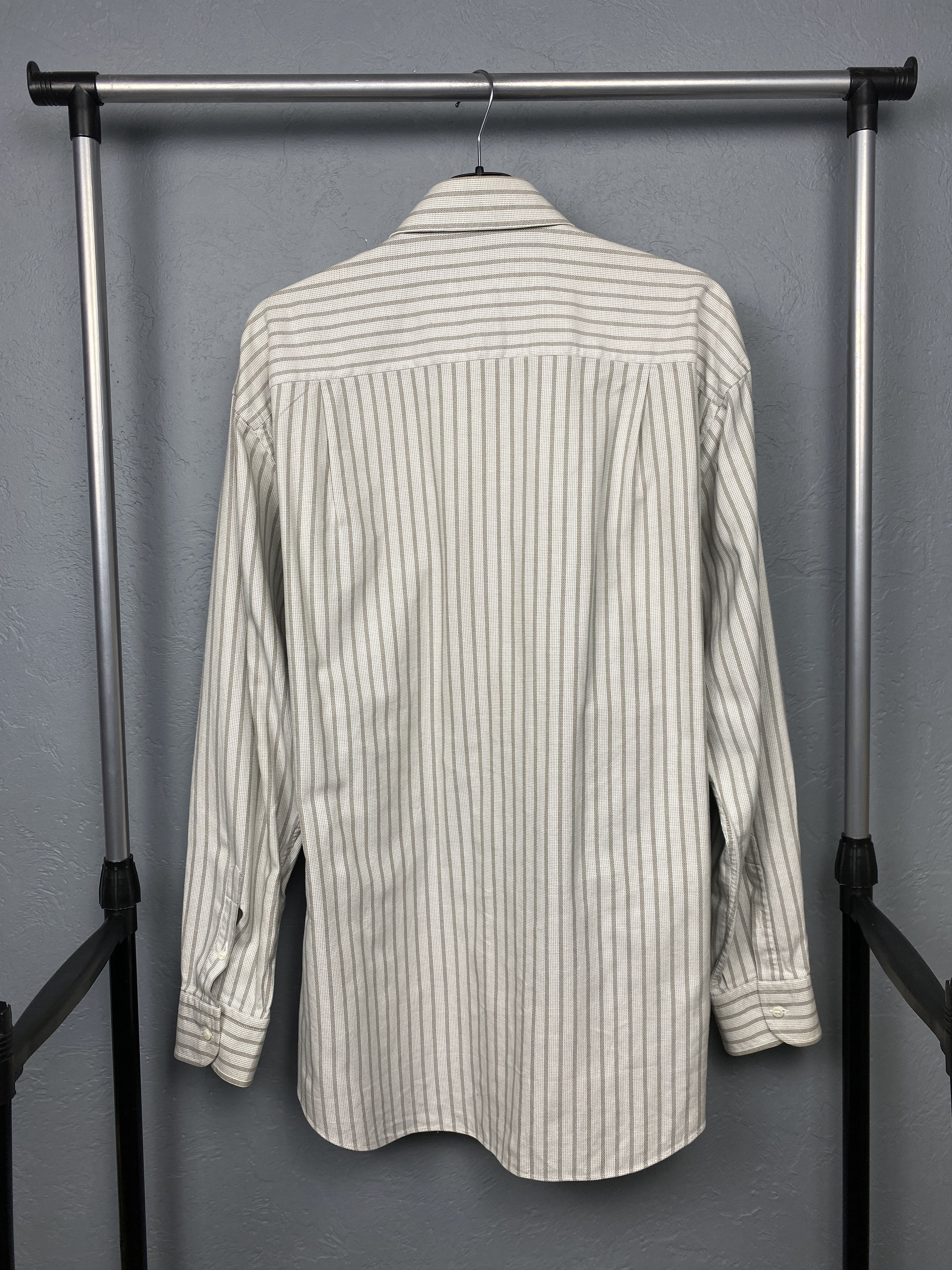 Ermenegildo Zegna Ermenegildo Zegna Mens Long Sleeve Striped Shirt Size US L / EU 52-54 / 3 - 6 Thumbnail