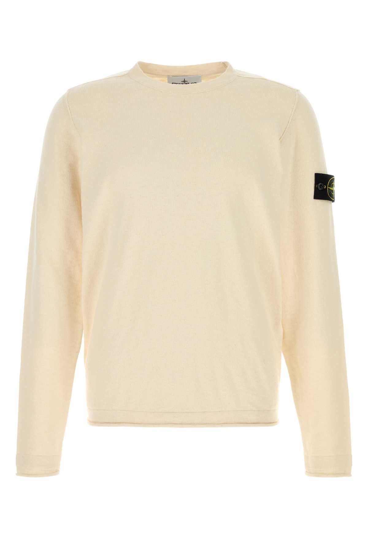 Stone Island Cream Cotton Blend Sweater Size US L / EU 52-54 / 3 - 1 Thumbnail