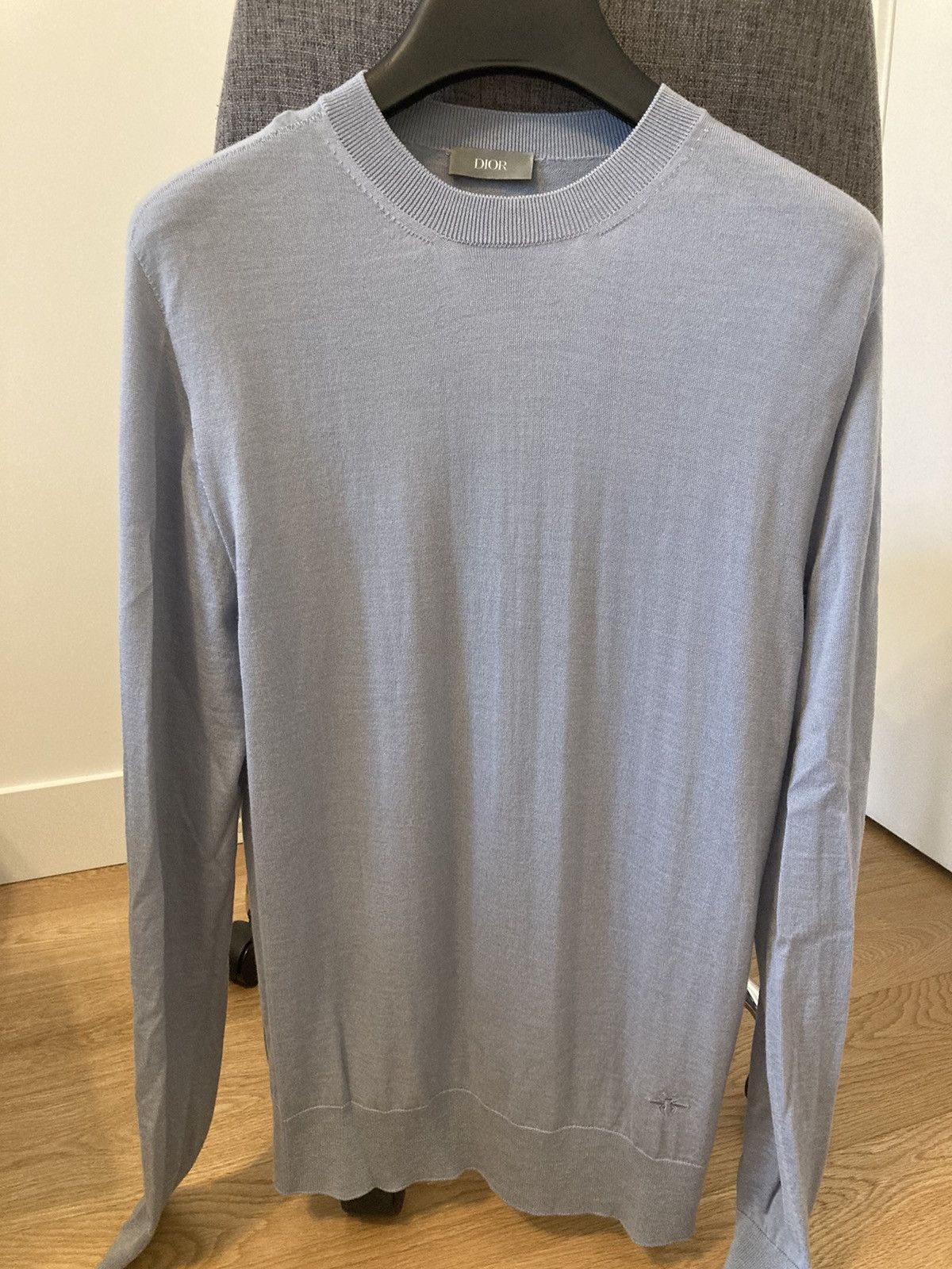 image of Dior Homme Sweater Small Blue Grey Bee, Men's