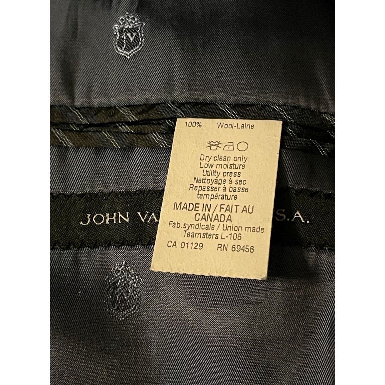 John Varvatos VINTAGE John Varvatos USA Blazer 100% Wool Navy Blue Sport Coat Jacket - Men 44R Size 44R - 5 Thumbnail