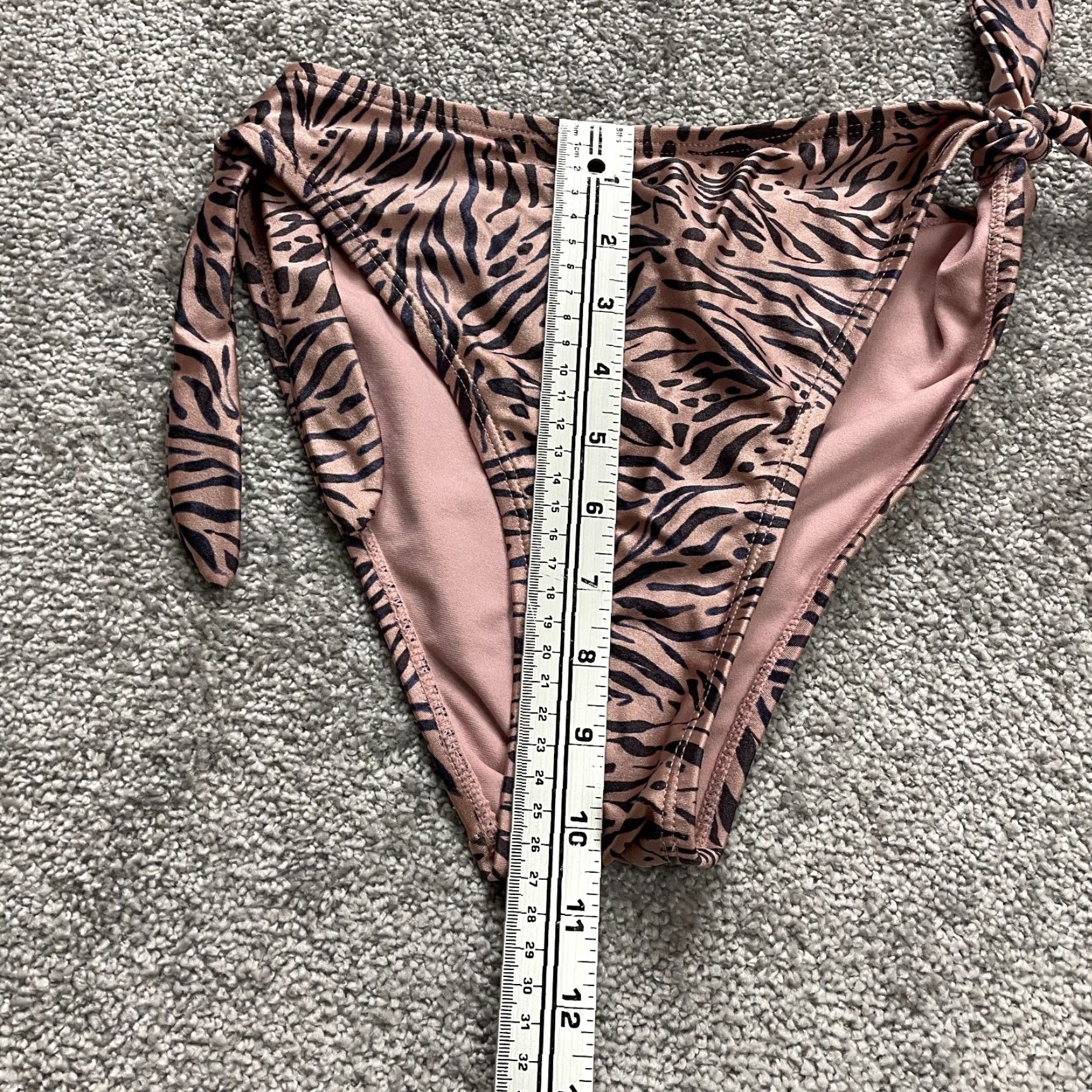 Vintage Xhilaration Bikini Bottom Women Small Brown Leopard Animal Print Lace Swimwear Beach Womens Size 28" / US 6 / IT 42 - 6 Thumbnail