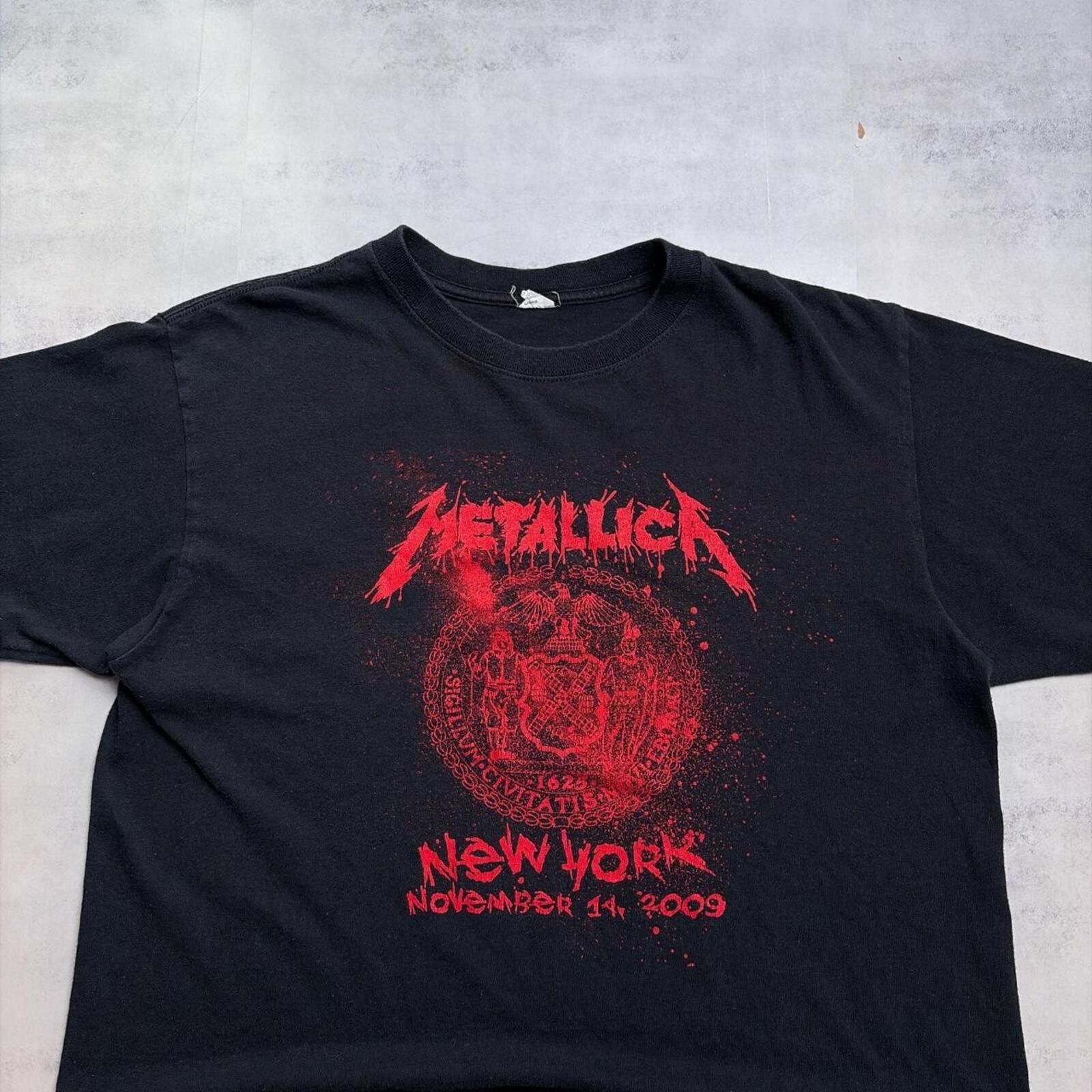 Anvil Y2K Black Metallica New York 2009 Tour Grunge Band T-Shirt Size US L / EU 52-54 / 3 - 5 Thumbnail