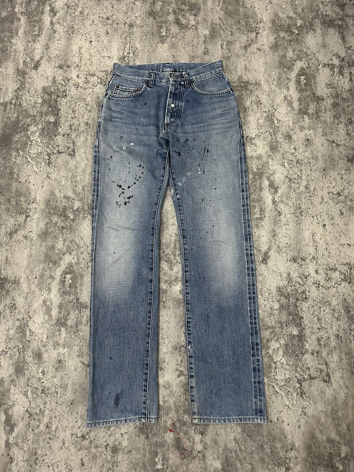 Alberto × Japanese Brand × Jean Vintage Alberto Paris Paint Selvedge Distressed jeans Size US 27 - 1 Thumbnail