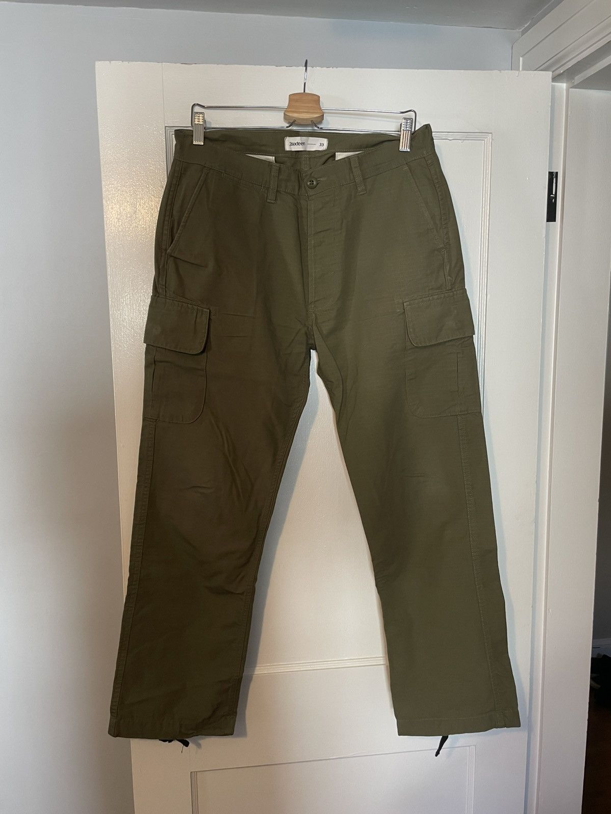 3sixteen 3sixteen Olive Ripstop Cinch Cargo Pants 33 Size US 33 - 2 Thumbnail