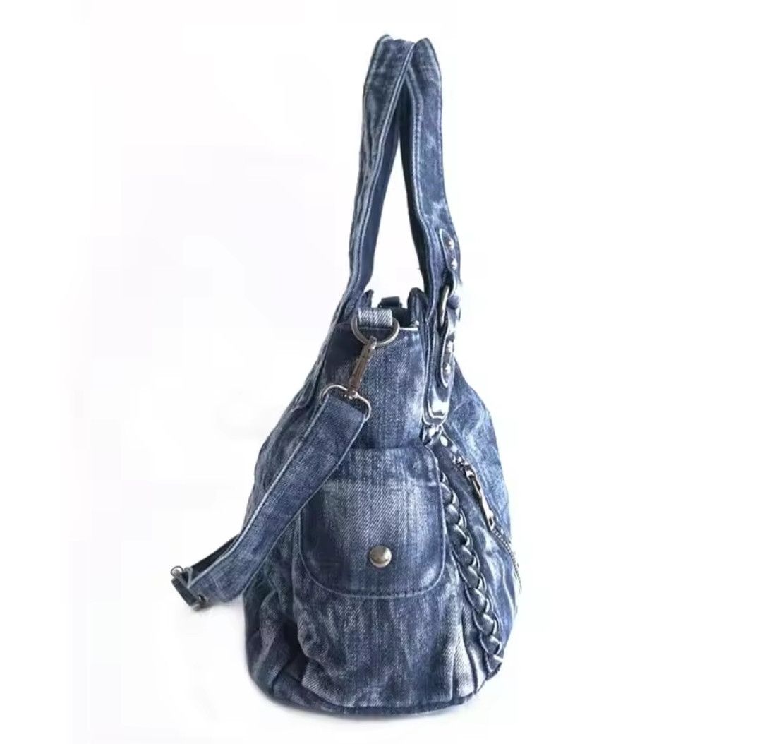 Jean × Vintage Women Shoulder Bag weave Rivet Jeans Size ONE SIZE - 3 Thumbnail