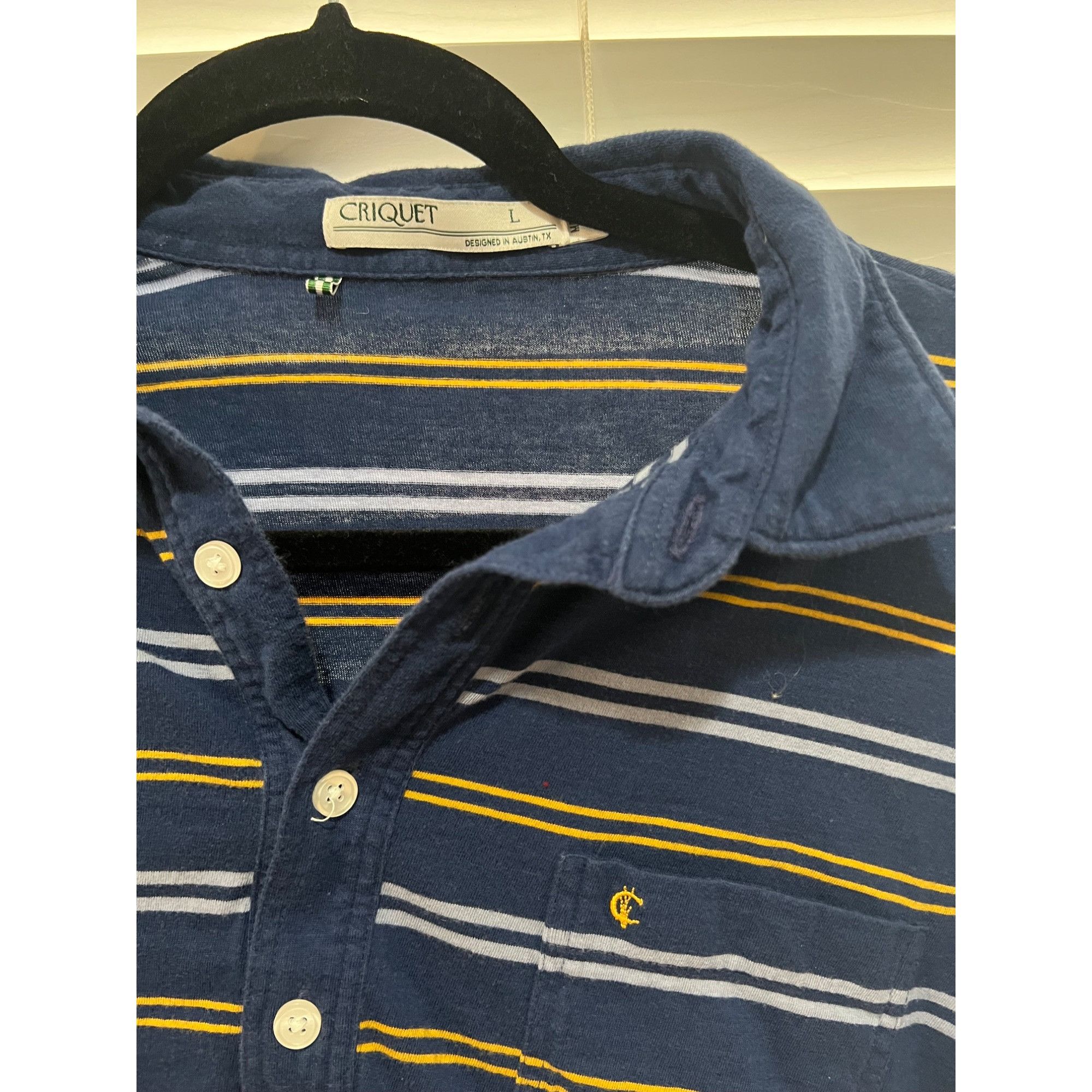 Criquet Criquet Mens Striped Polo Shirt - Size L Size US L / EU 52-54 / 3 - 2 Thumbnail