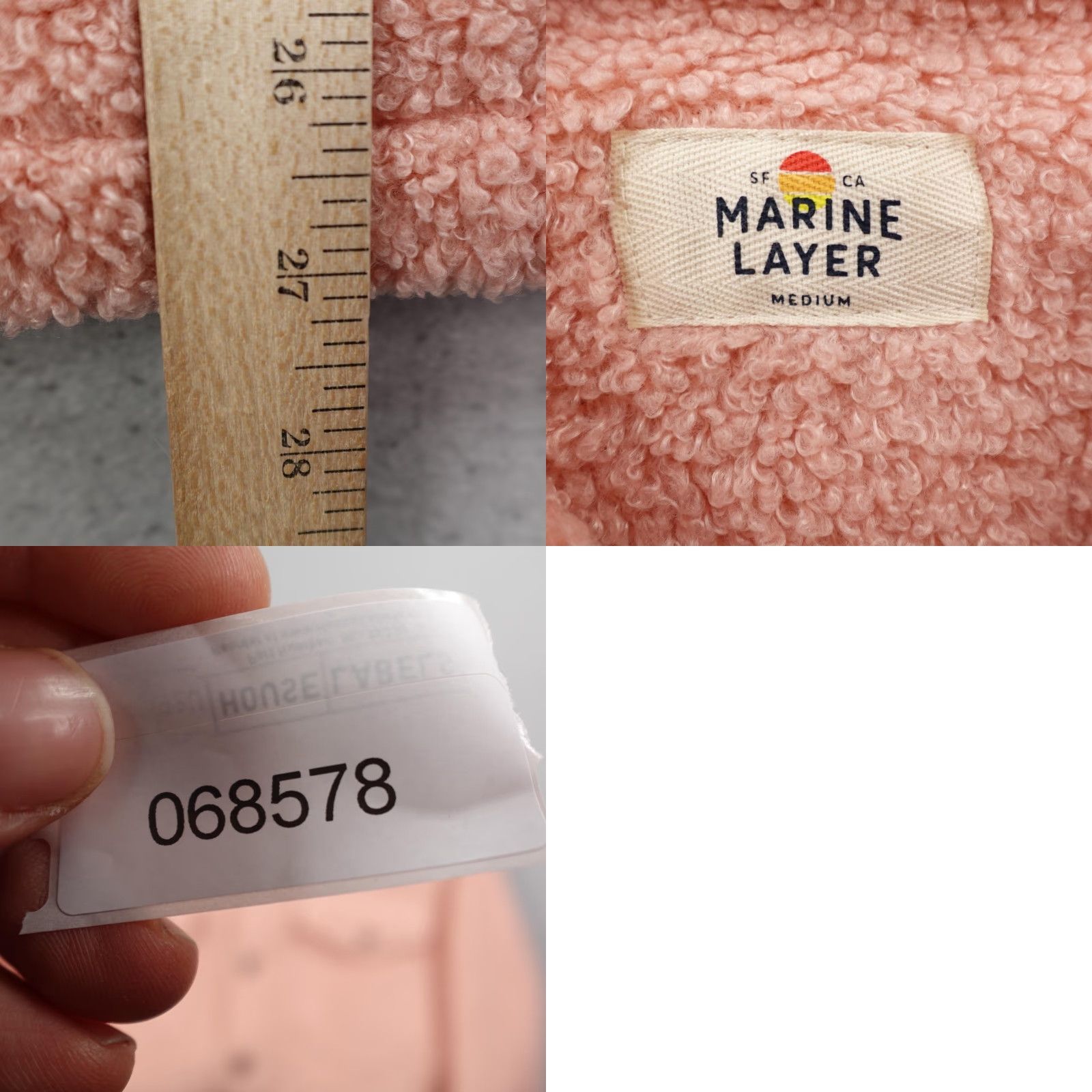 Marine Layer Marine Layer Jacket Womens Medium Pink Eden Overshirt Sherpa Fleece Shacket Soft Size M / US 6-8 / IT 42-44 - 8 Thumbnail