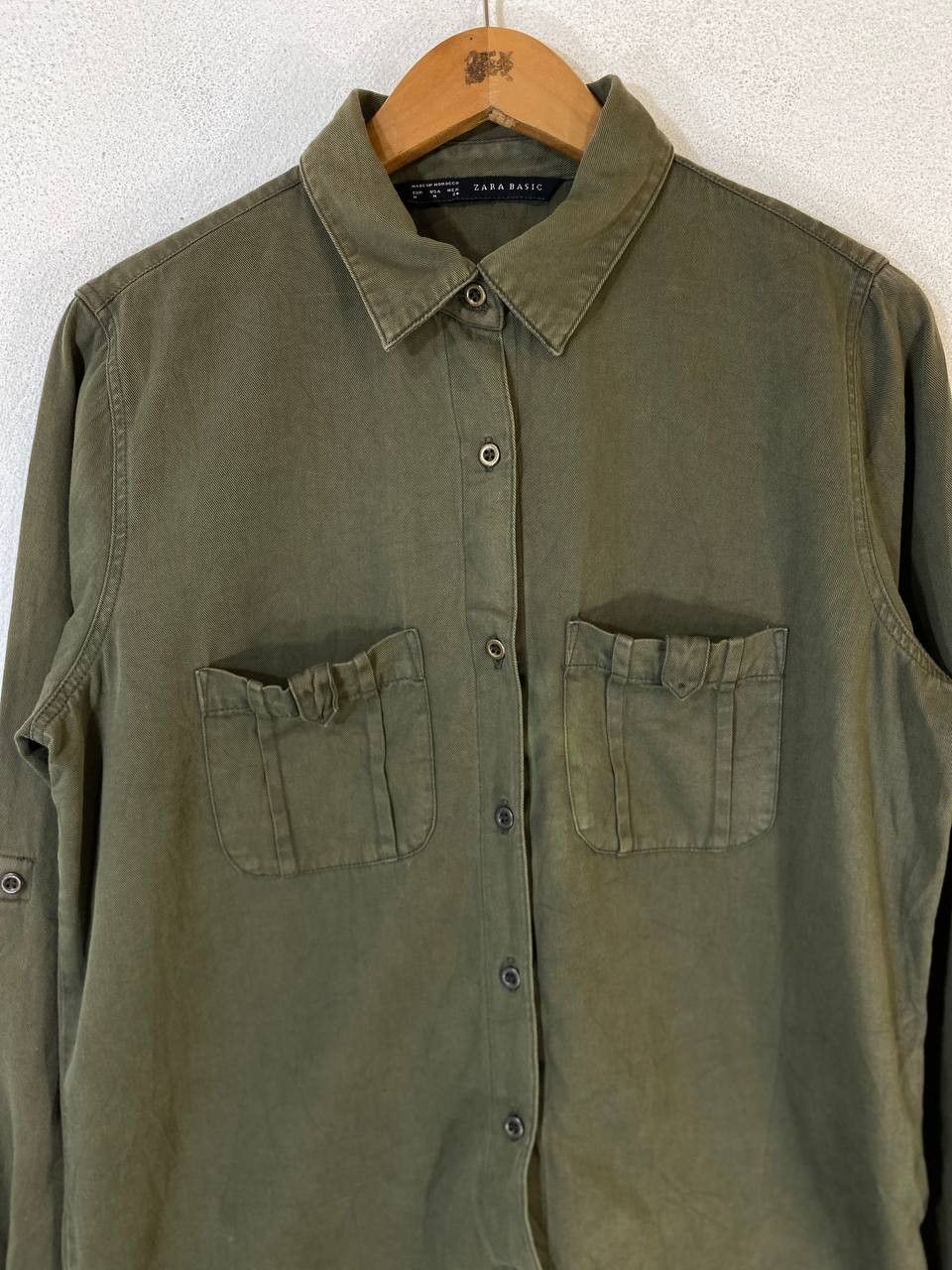 Zara zara basic green shirt nice design Size M / US 6-8 / IT 42-44 - 3 Thumbnail