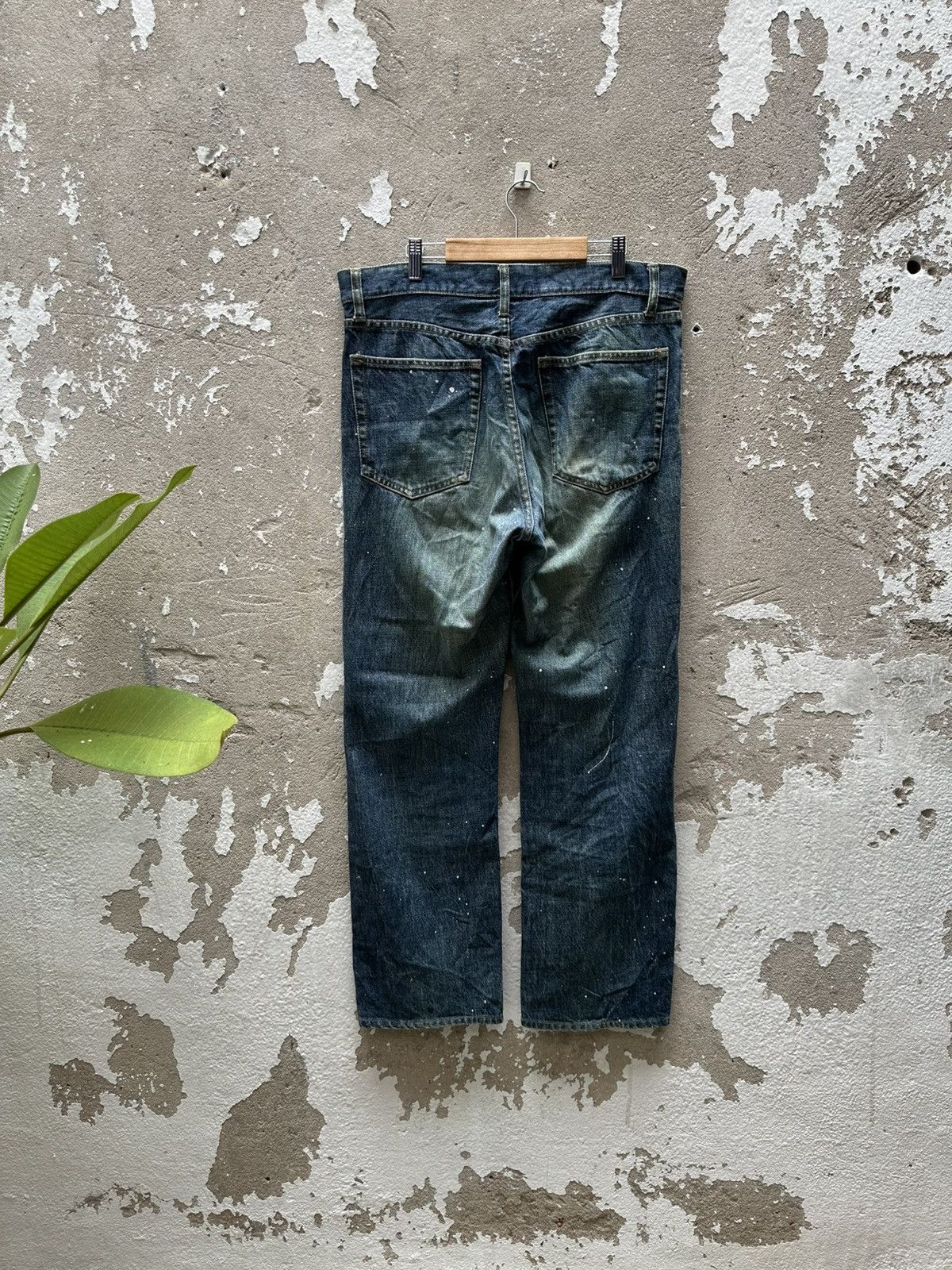 Isamu Katayama Backlash Rare Vintage ROOT THREE Splast Paint Flares Denim Size US 34 / EU 50 - 2 Thumbnail