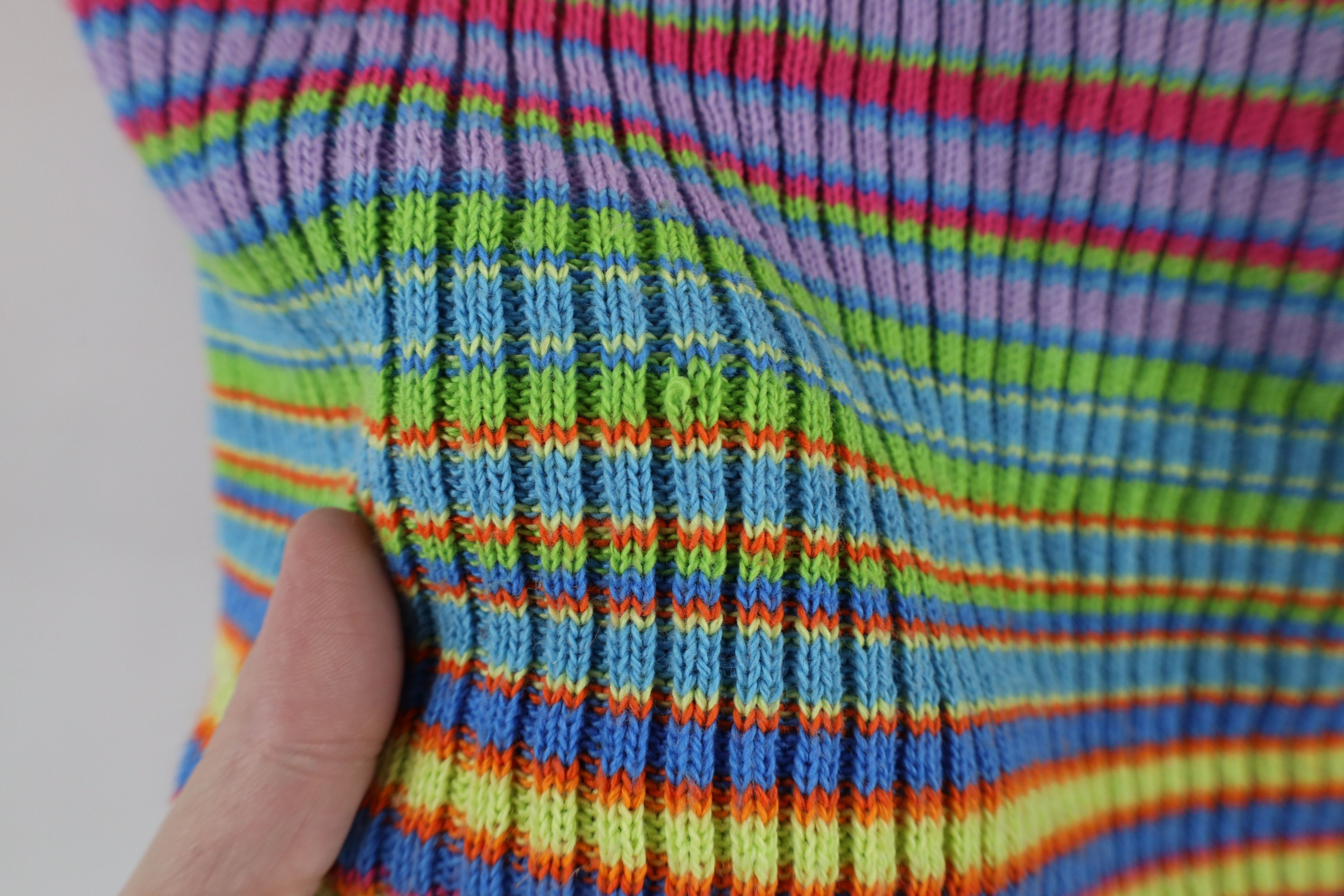 Vintage Vintage 90s Streetwear Striped Ribbed Knit Tank Top USA Size L / US 10 / IT 46 - 5 Thumbnail