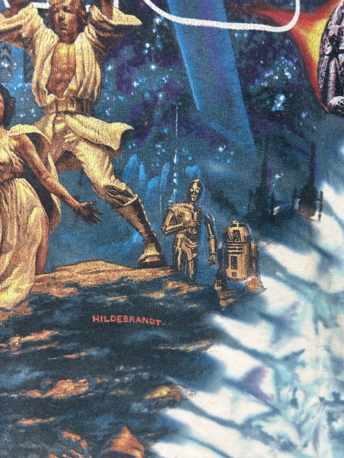Liquid Blue × Star Wars × Vintage Vintage 90s Star Wars Tye Die By Hildebrant Artwork Sci-Fi Size US L / EU 52-54 / 3 - 4 Thumbnail
