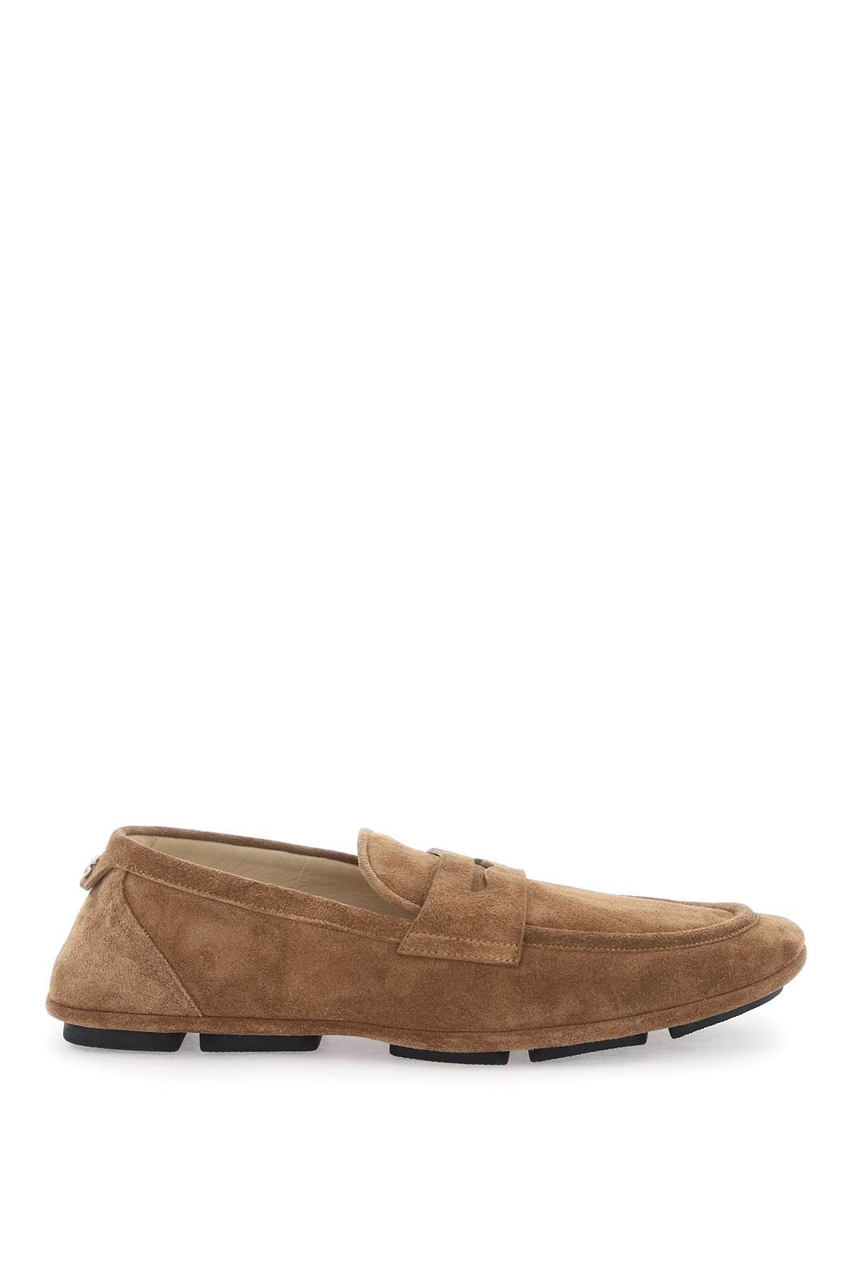 image of Dolce Gabbana Calf Suede Driver Shoe in Nocciola, Men's (Size 9)