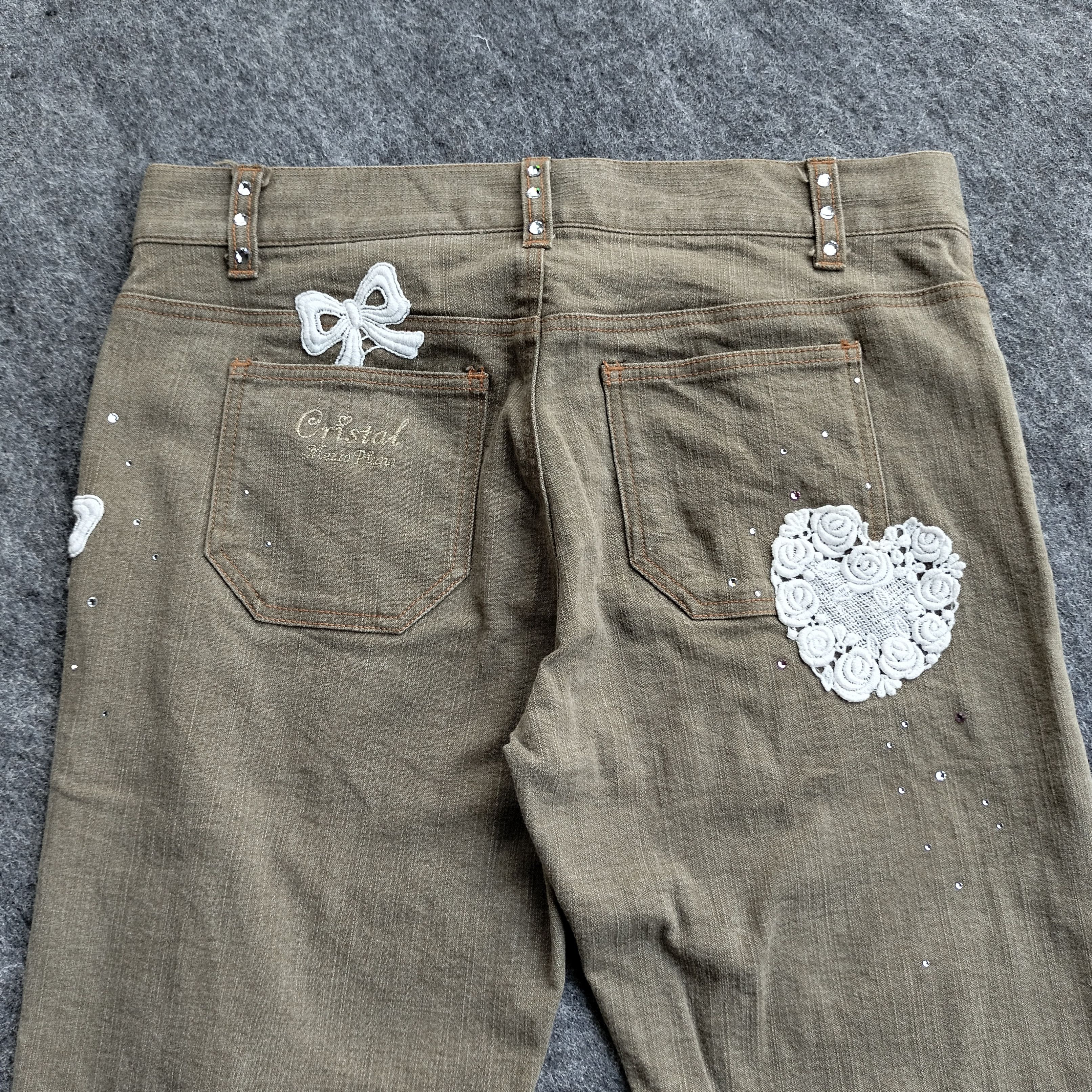 Hysteric Glamour 00s Mezzo Piano brocade rhinestone flarw jeans Size 27" / US 4 / IT 40 - 11 Thumbnail