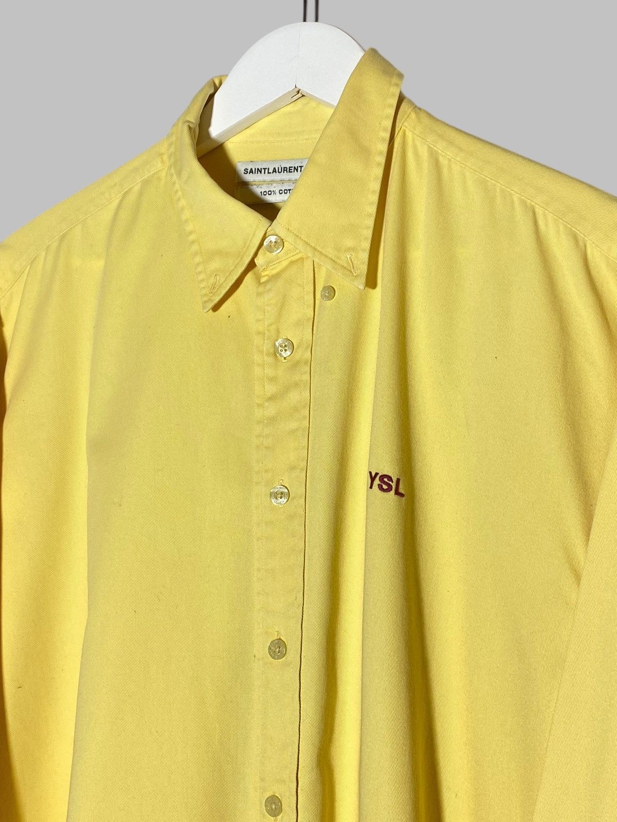 Yves Saint Laurent 🔥 Y2K SAINT LAURENT YSL YELLOW SHIRT RARE JEANS LOGO VIBES Size US L / EU 52-54 / 3 - 2 Thumbnail