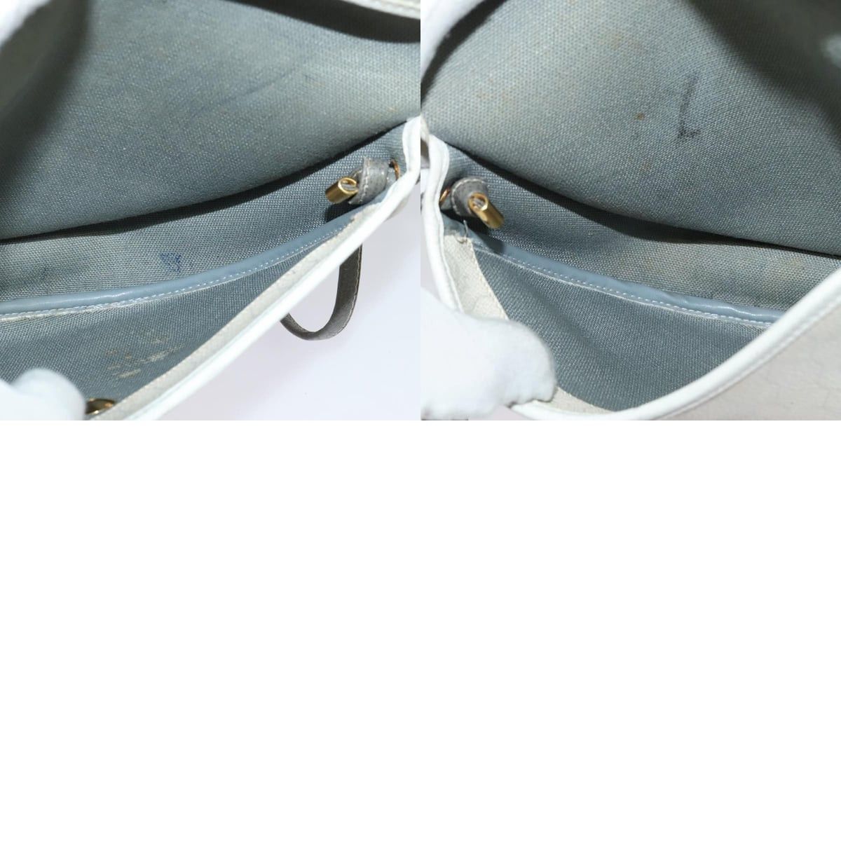Dior DIOR Honeycomb Canvas Shoulder Bag Pvc White Gold Size ONE SIZE - 12 Thumbnail